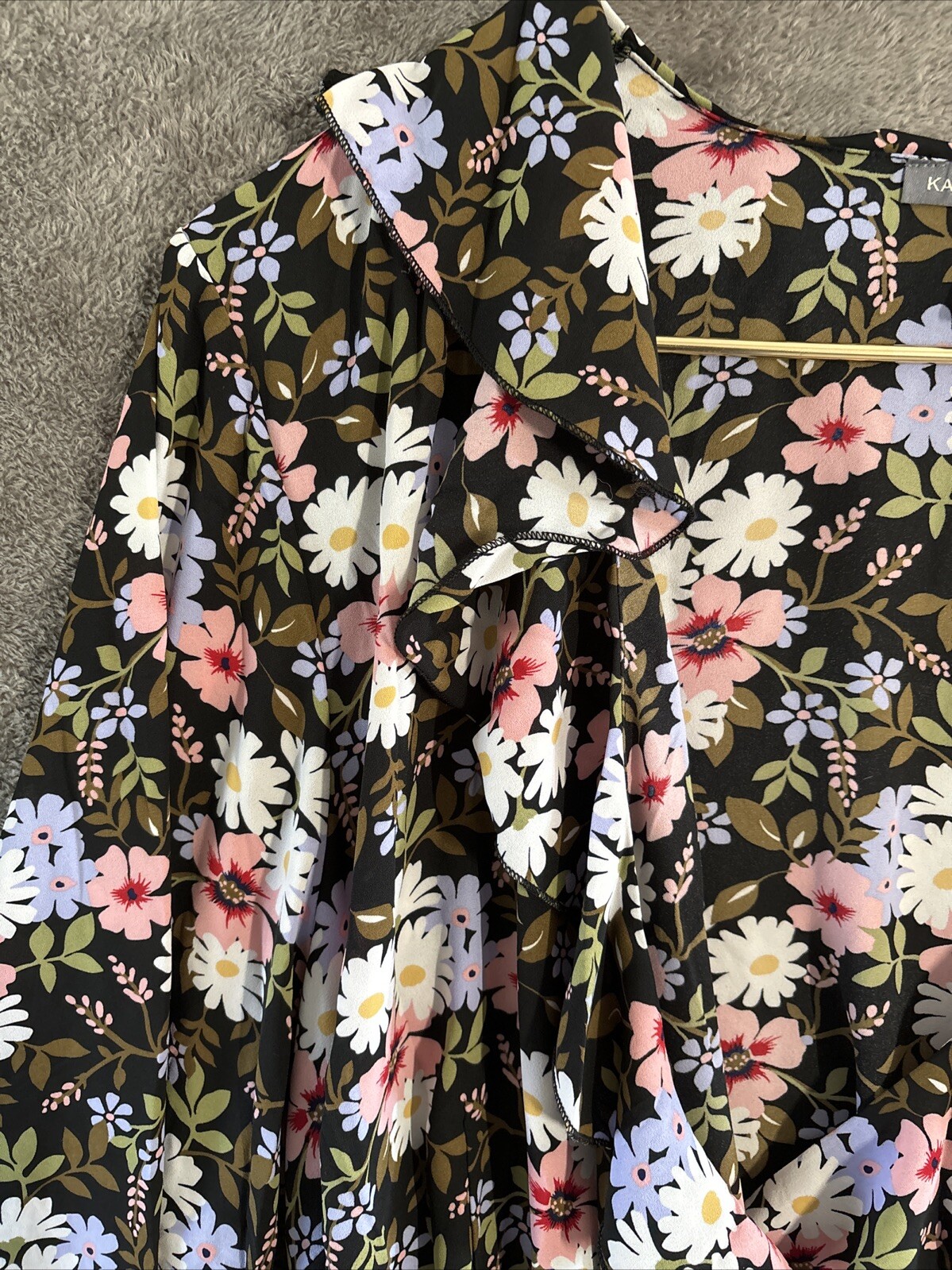 Kate & Mallory Dress 3X Wrap Chiffon Bold Floral Midi Ruffles Floaty Daisy NEW