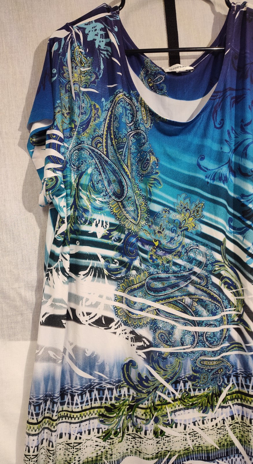 womens plus size dresses 18-20 Abstract Midi Stretch Short Sleeves Avenue