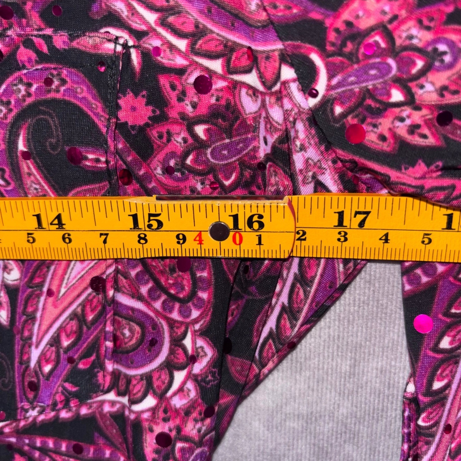 NWT Emily Daniels Petite Small Pink Paisley Sequin Button Front Shirt Dress