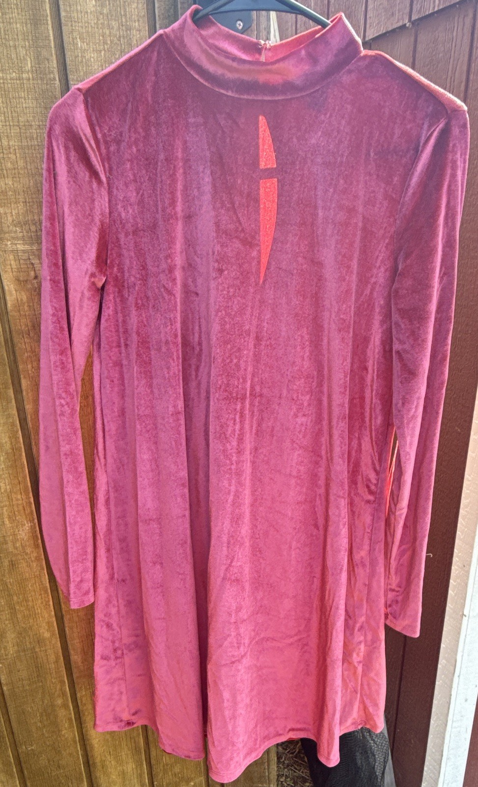 FOREVER 21 Pink Velvet Mock Neck Keyhole Cut-Out Long Sleeve Short Dress S