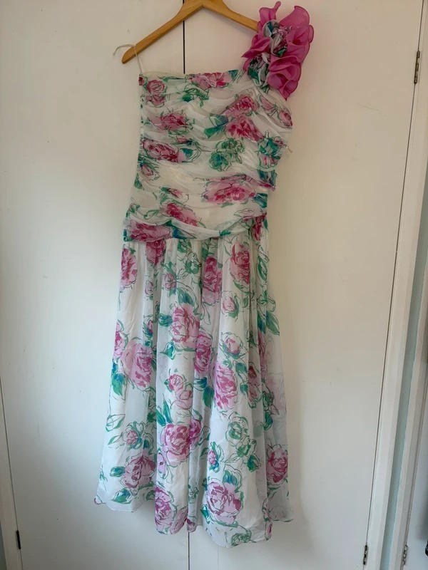 Damaged Please Read Desc + See Pics Vintage John Charles 80s Prom Dress Florals