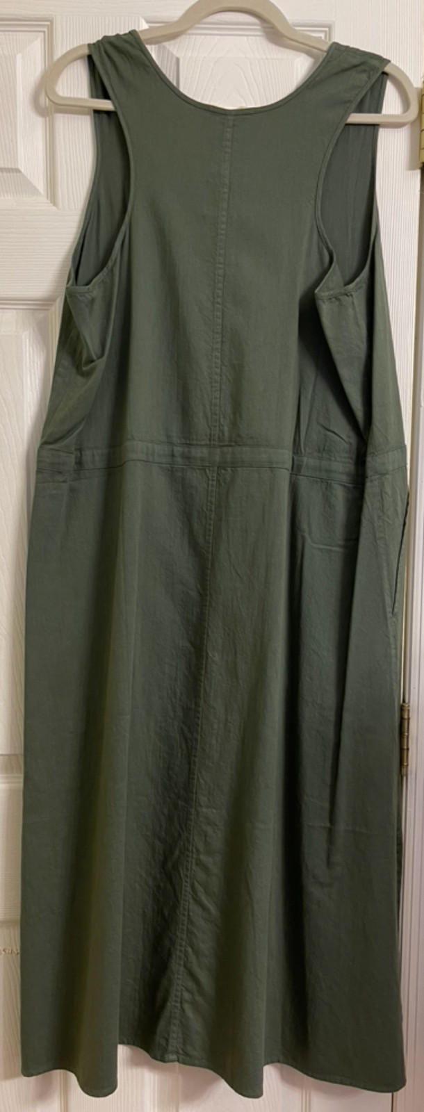 NWT $208 Eileen Fisher Nori Soft Organic Cotton Twill Scoop Neck Dress Large