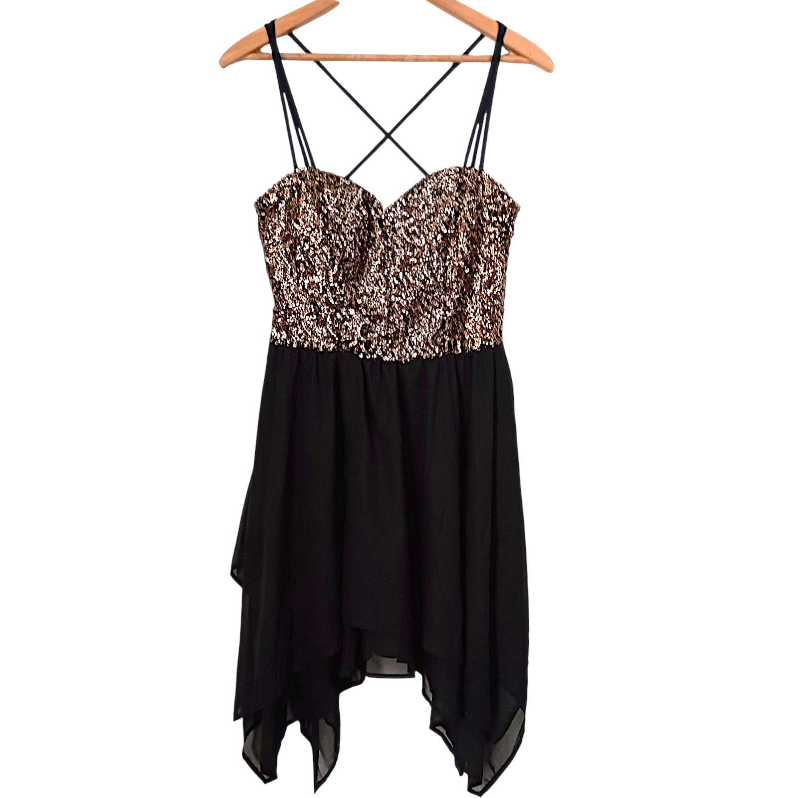 Y2K Speechless Sequin Asymmetric Dress M Sheer Fairy Grunge Whimsigoth Sparkler