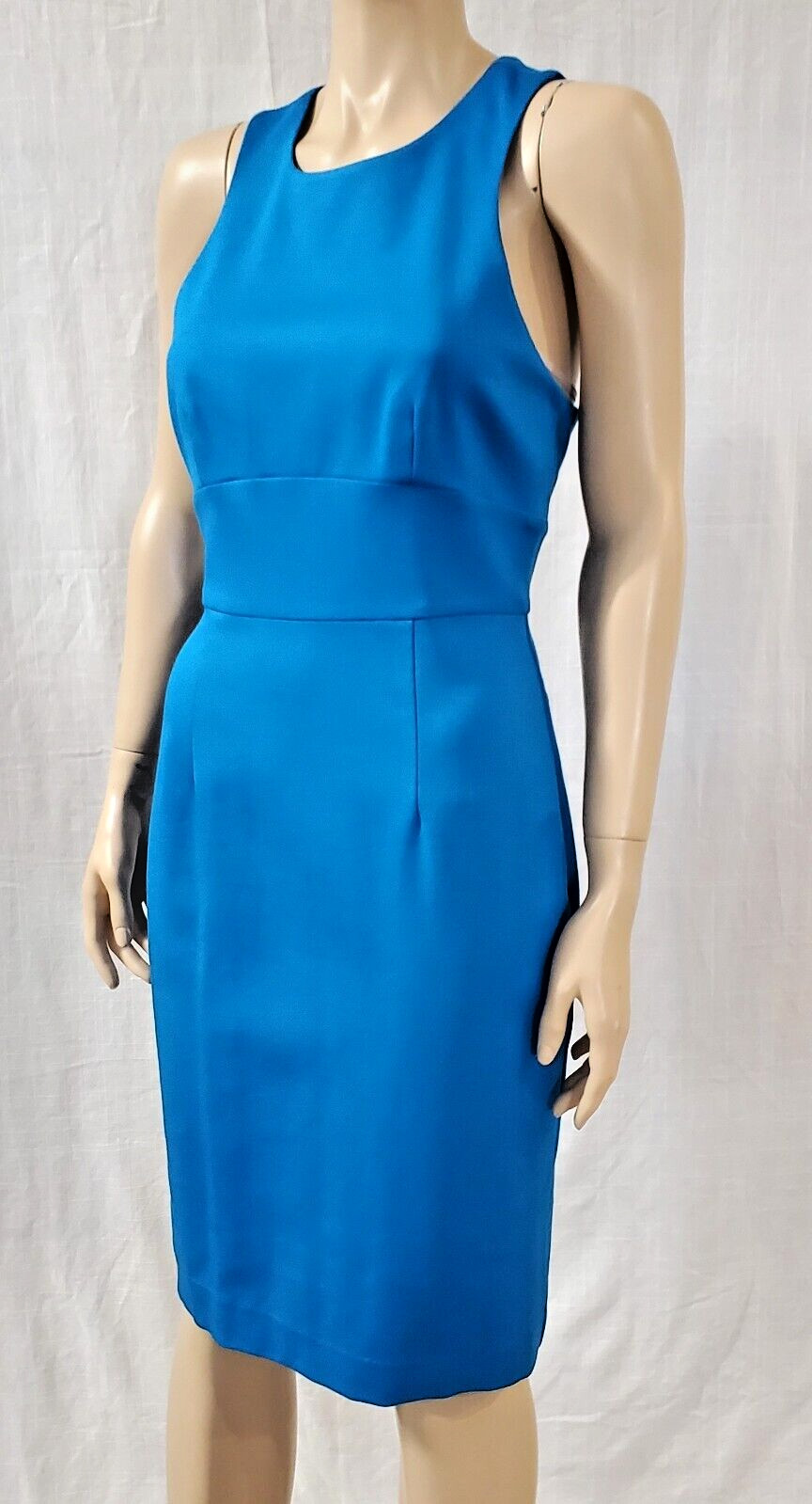 Trina Turk Robyn Blue Cocktail Sheath Dress Racerback Sleeveless Sz 8 NWT $278