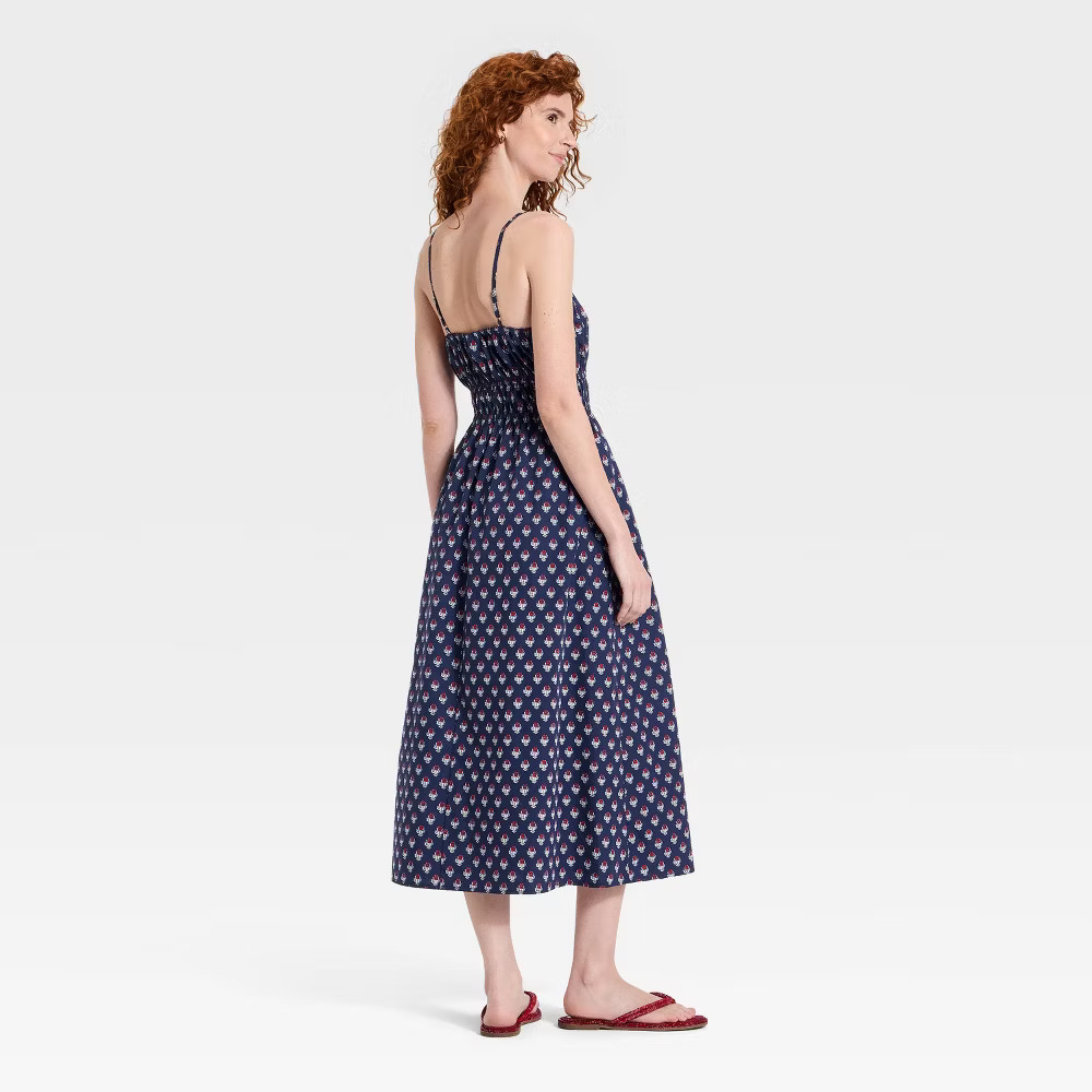 Women Maxi Pullover Sundress – Universal Thread Navy Blue Floral L