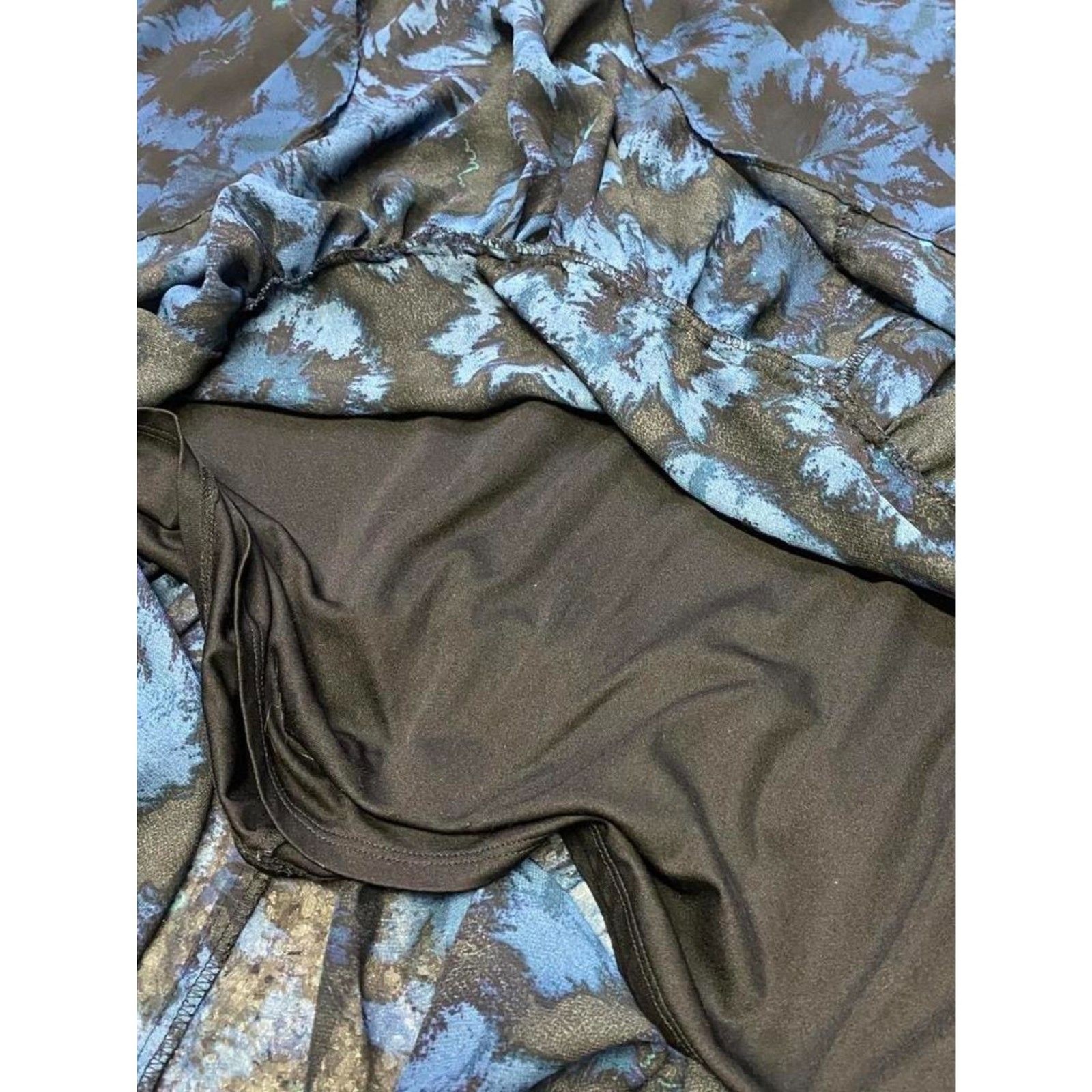 Bohemian Cottagecore Feminine Romantic Black Blue Floral Long Sleeve Maxi Dress