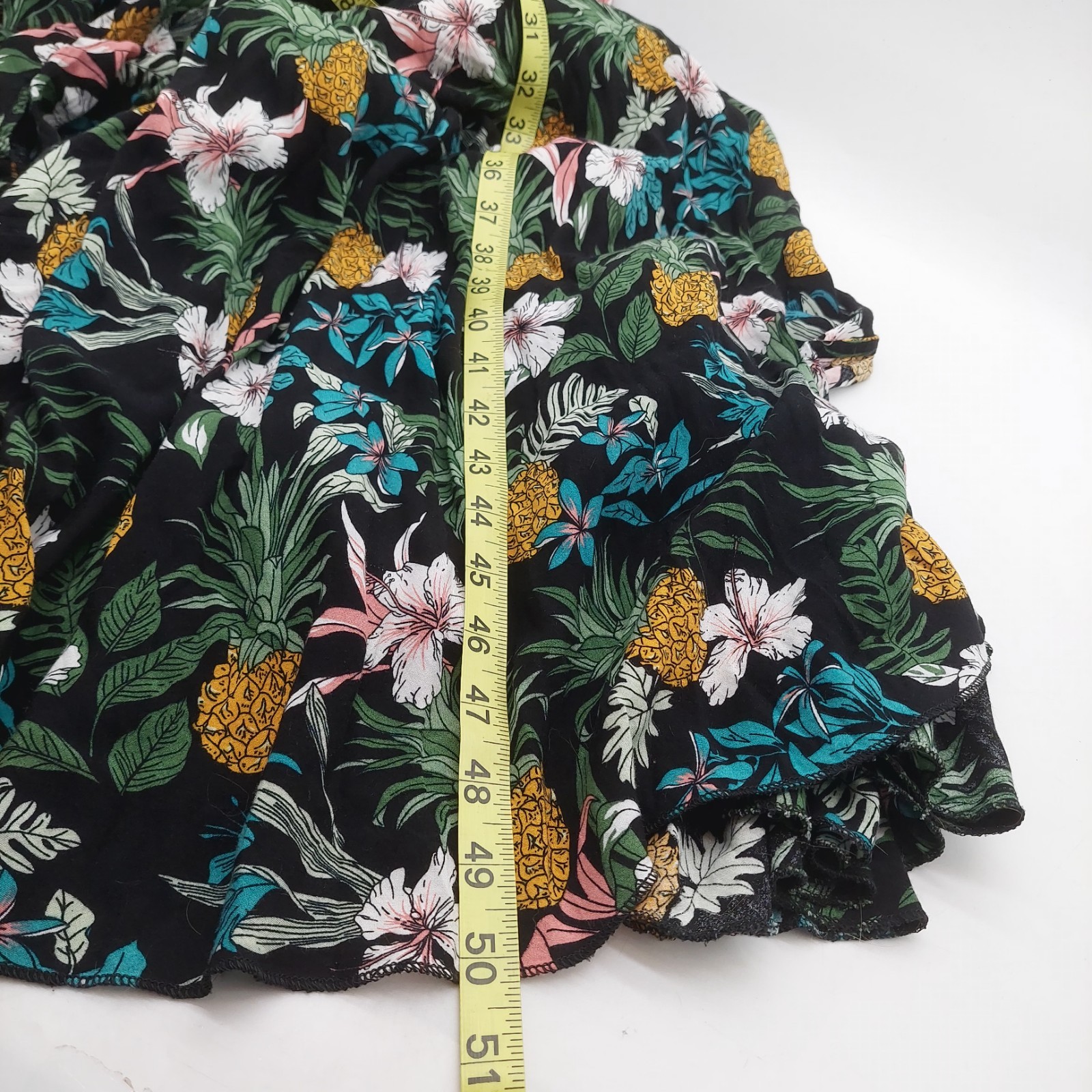 Womans Maxi Dress Size Large Button Up Floral A Line Length 50″ 3/4 Sleeve