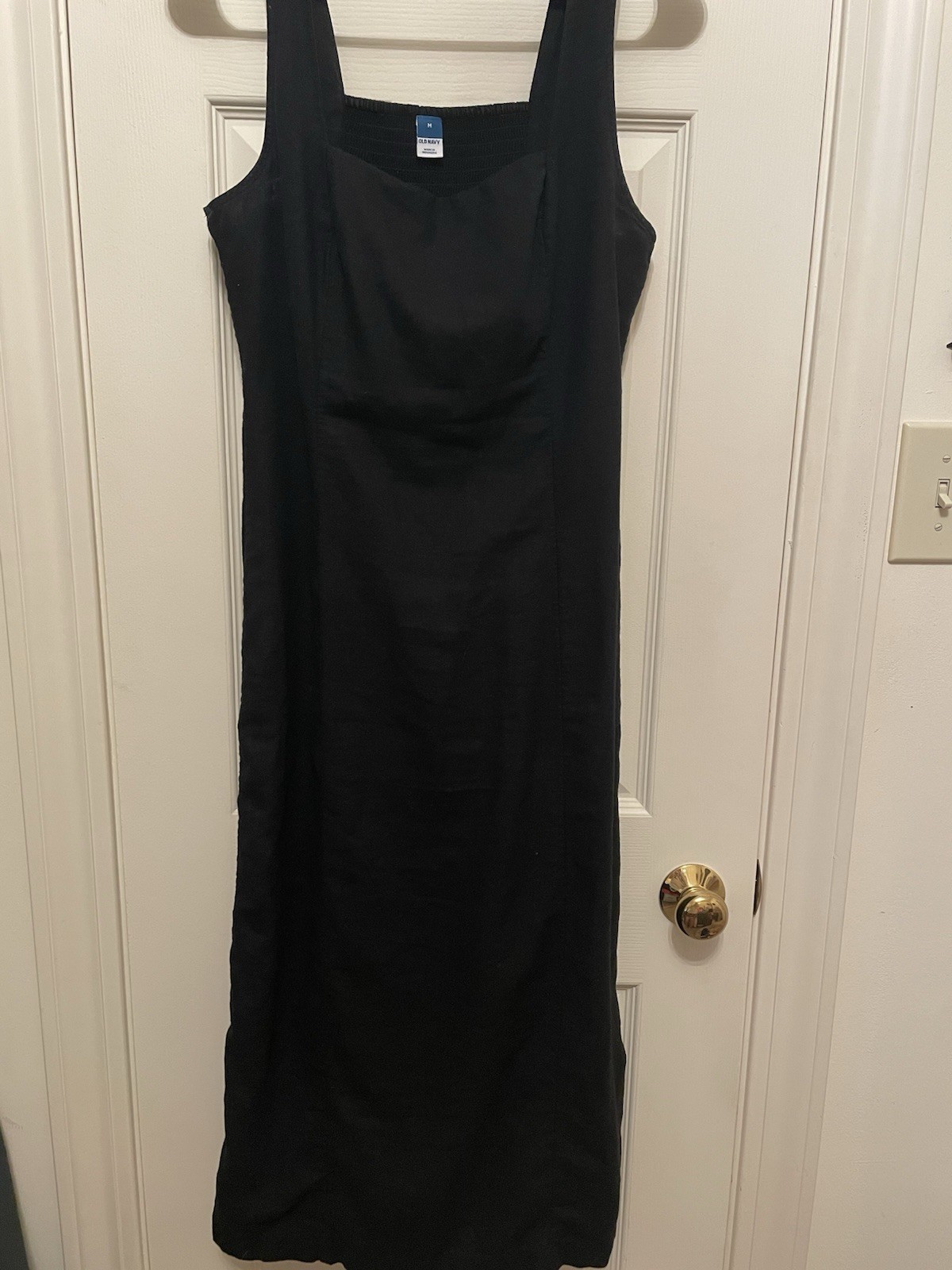 Old Navy Size M Linen Blend Sleeveless Midi Dress Color Black