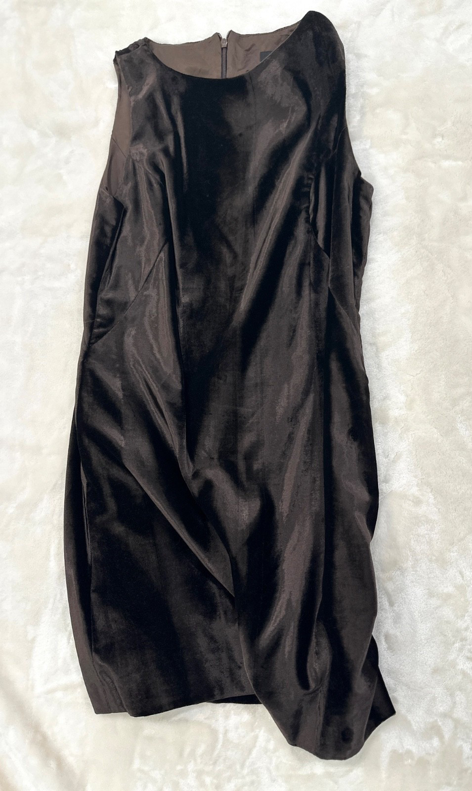 Vintage Versace Jeans Couture Dark Chocolate Brown Velor Dress
