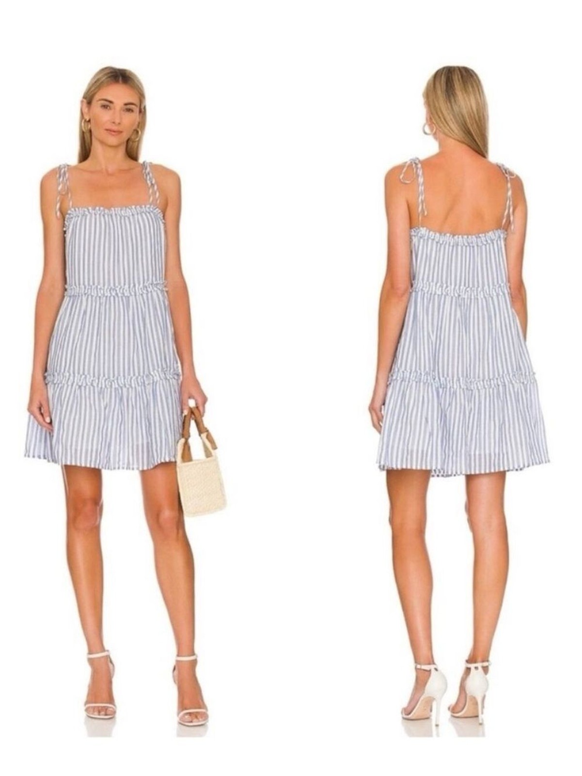 Rails Caralyn Lighthouse Striped Tiered MiniDress Coastal Beach Summer Coverup M