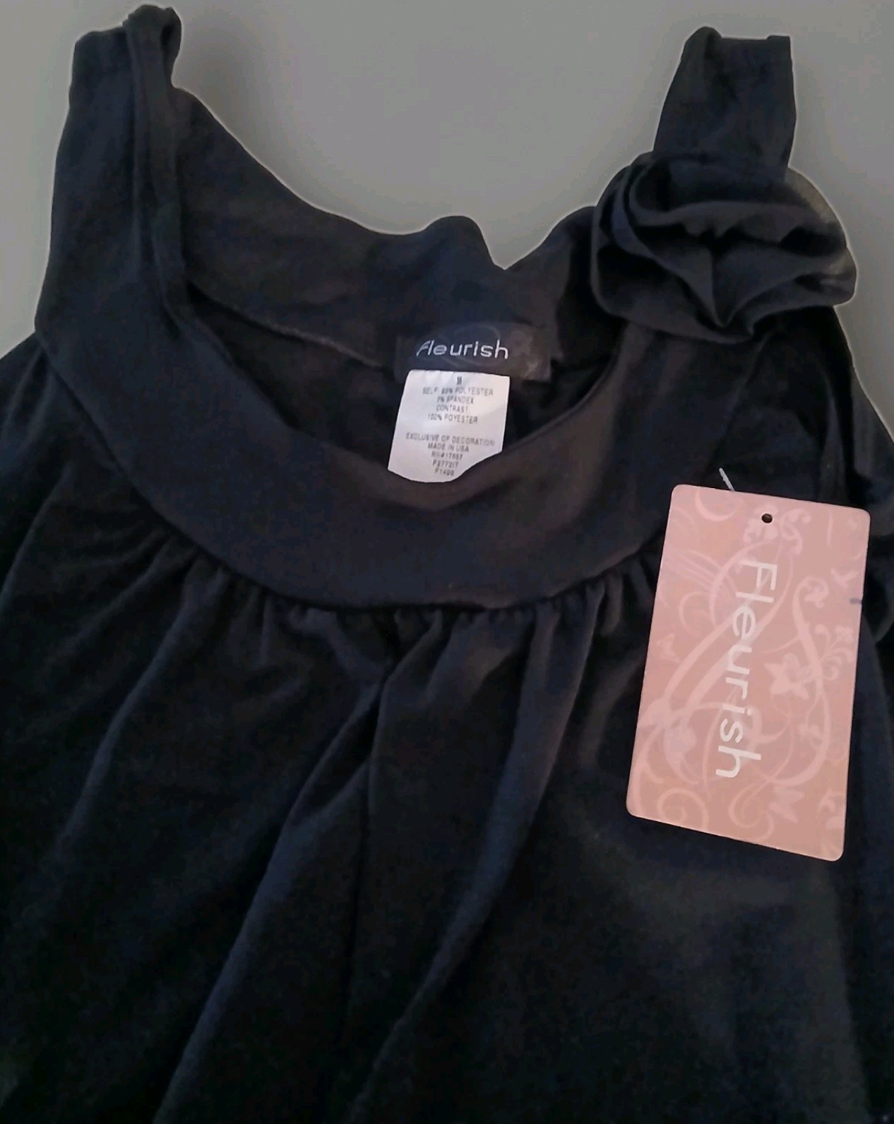 2 Sleaveless Casual Above Knee Top -Sinful Affliction Pink& Fleurish Black M-LG