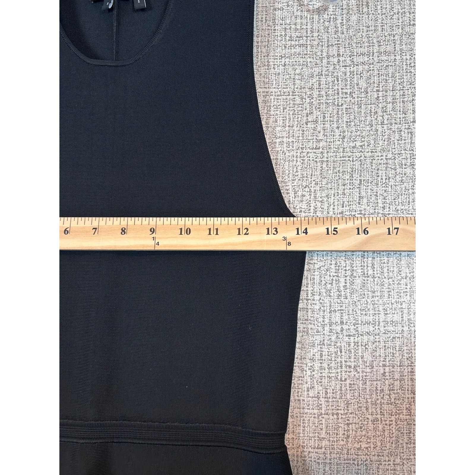 Theory Black Fit & Flare Knit Sleeveless Dress Knee Length Small LBD Minimalist