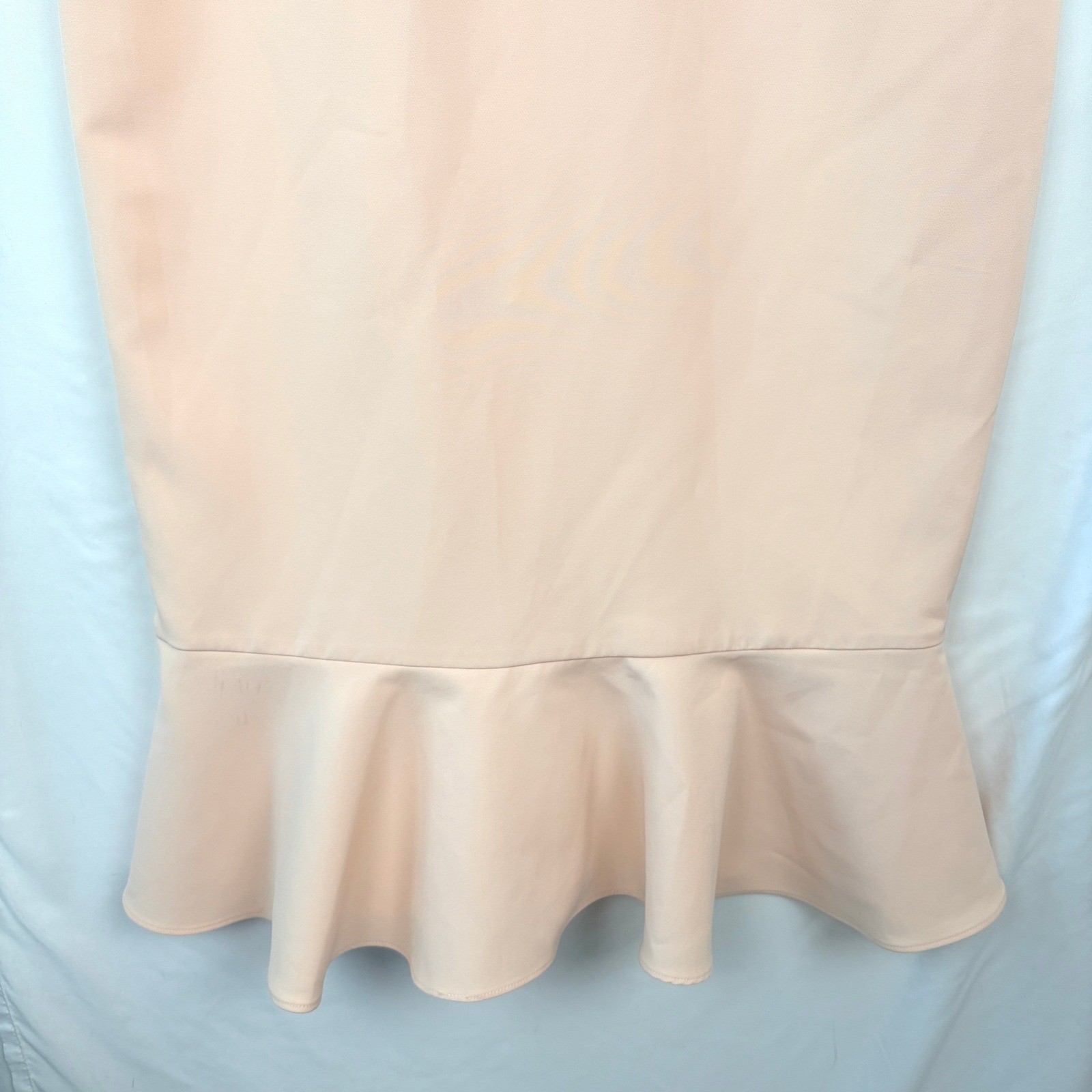 Peach Beaded Halter Ruffle Mermaid Hem Cocktail Dress Women Size M