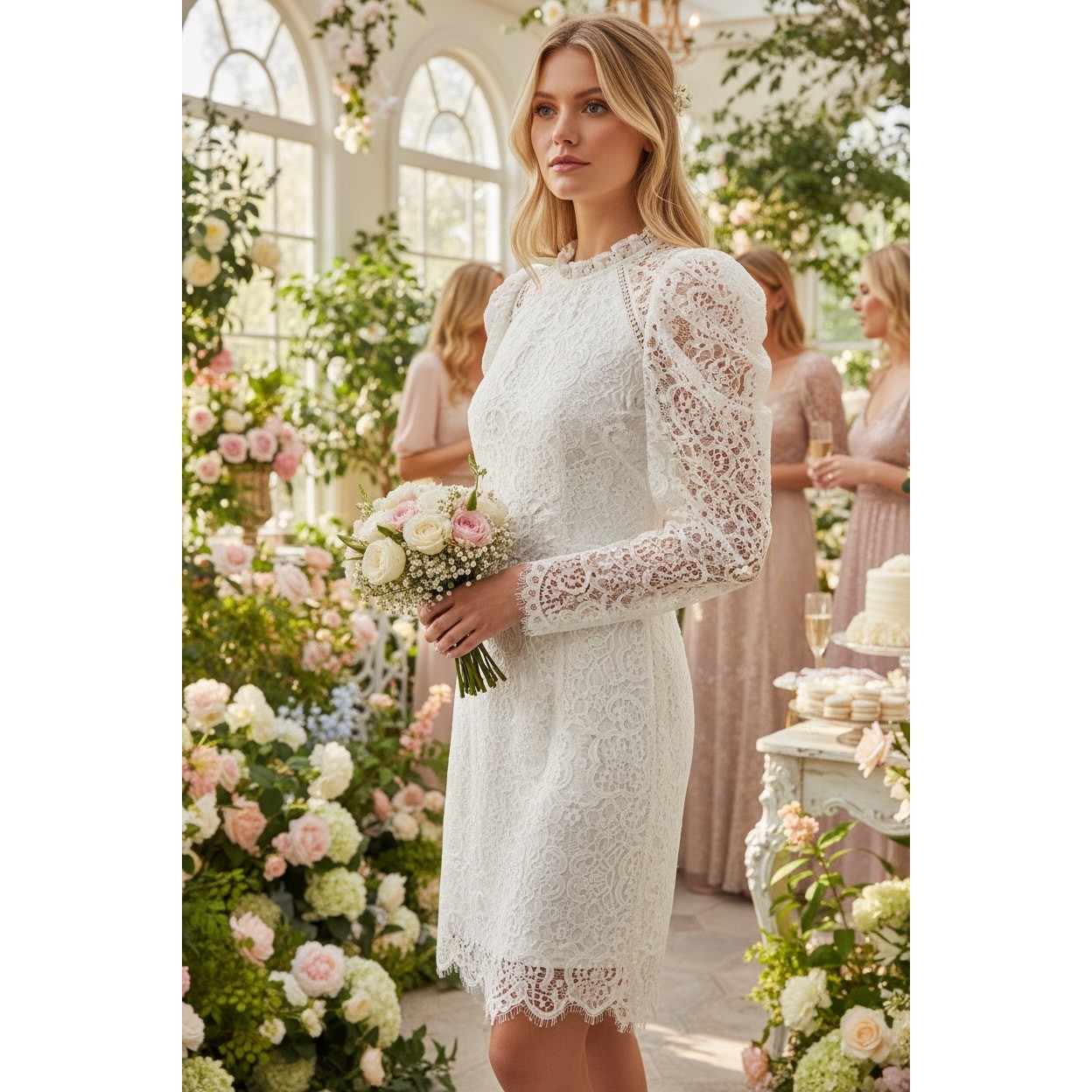 LILLY PULITZER DRESS 8 WHITE BRIDE BRIDAL WEDDING LACE COCKTAIL ENGAGEMENT