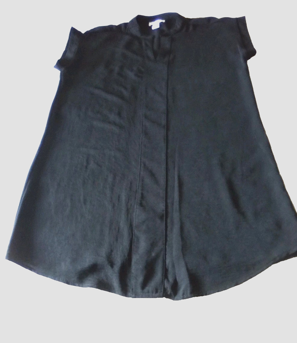 Just Be Black Shift Dress NWT [Insert Size] Mandarin Collar Split V-Neck Swing M
