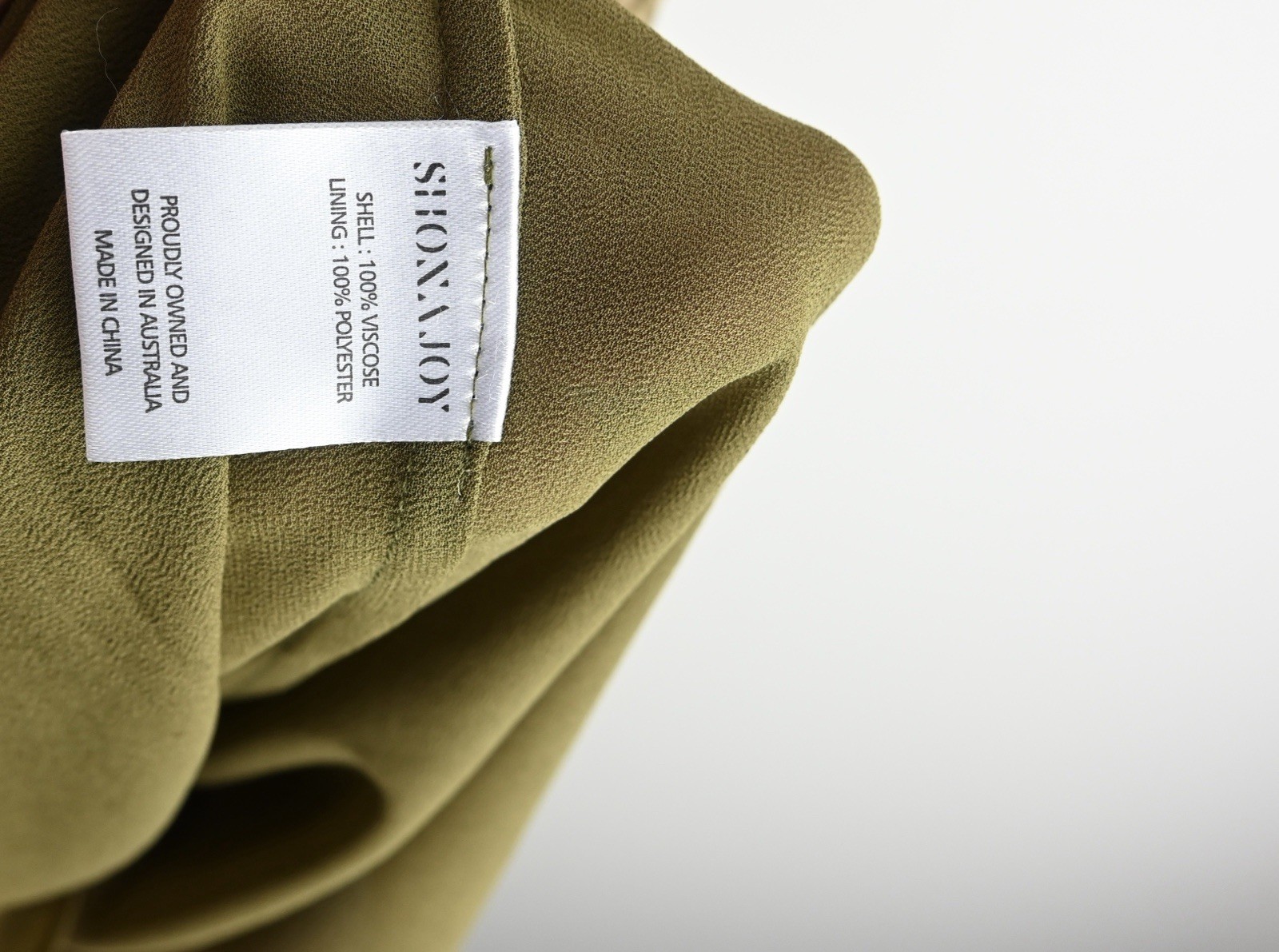 Shona Joy “Eleonora”drawstring Frill midi dress in Olive size UK12