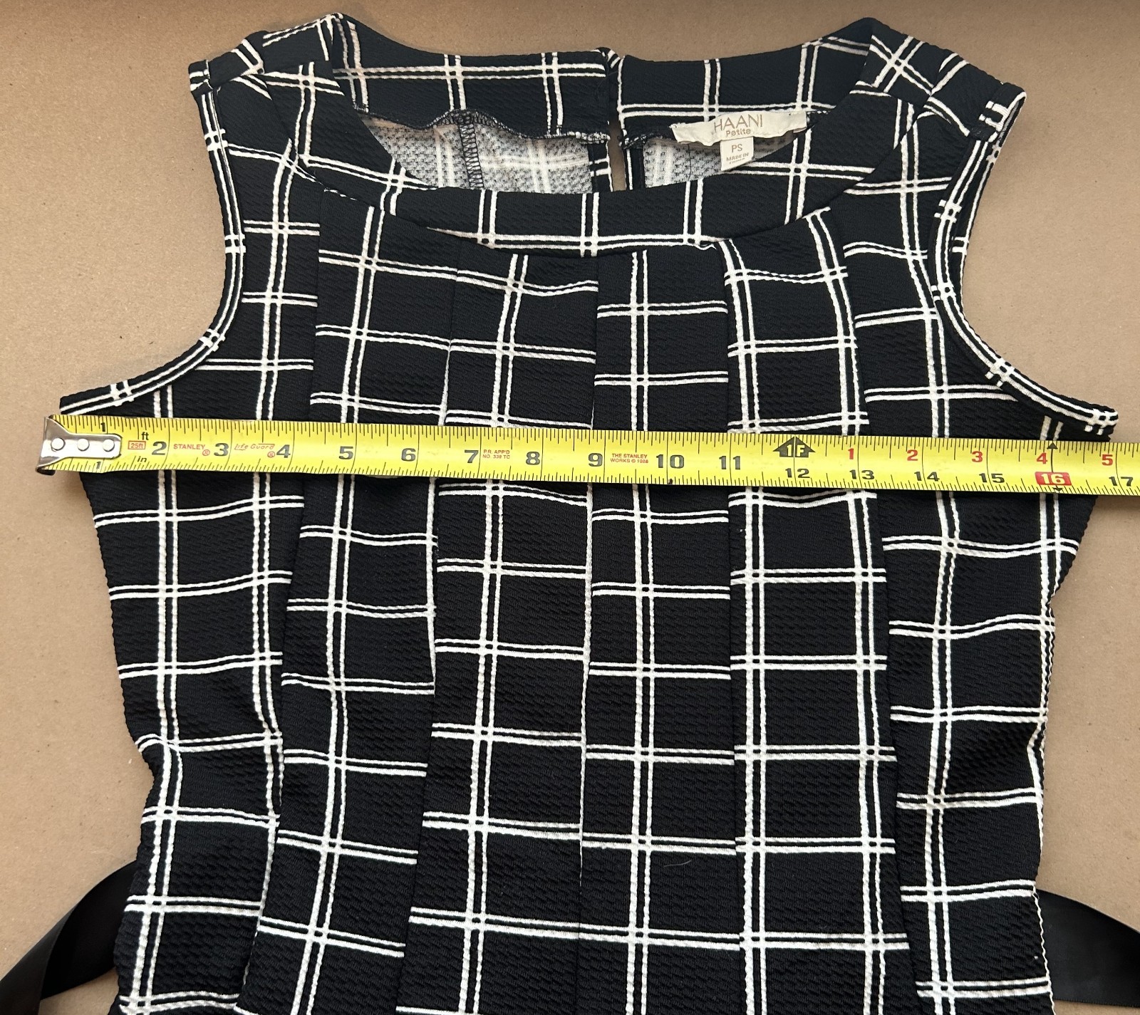 Haani Petite Small Black and White Check midi dress classic classy