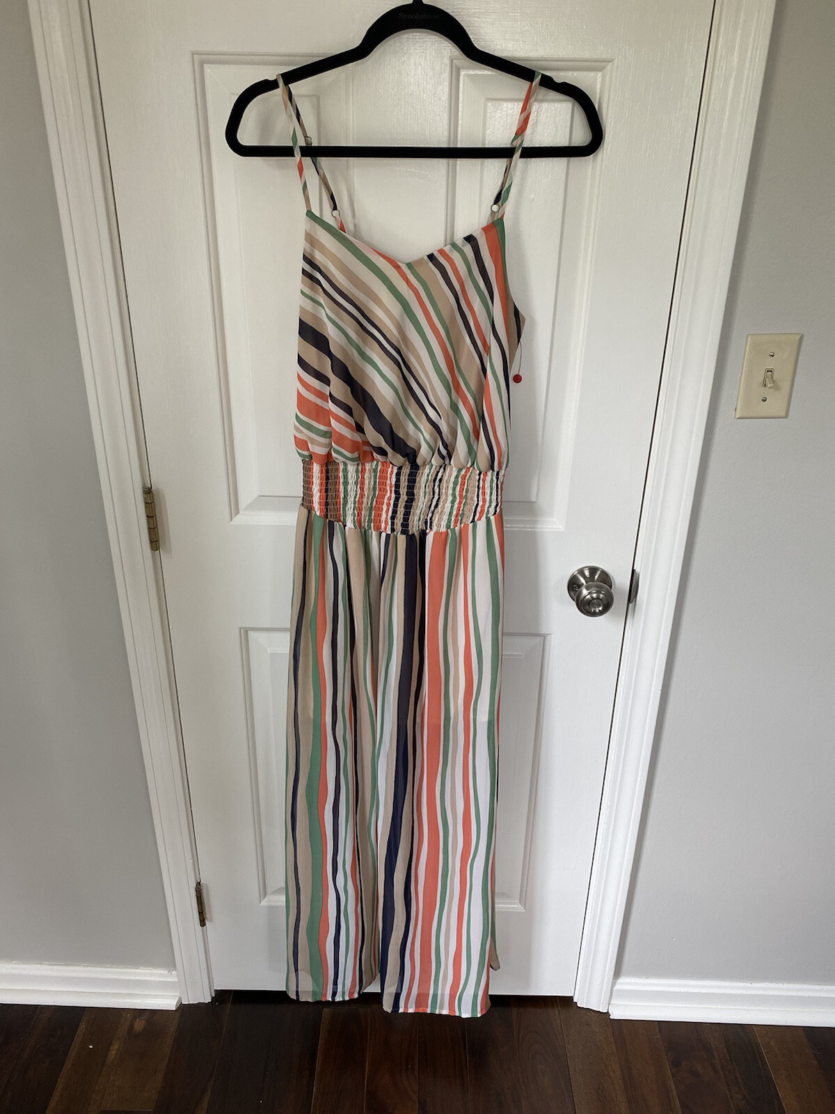Fire Los Angeles Women Tan Striped Sun Dress, Size M