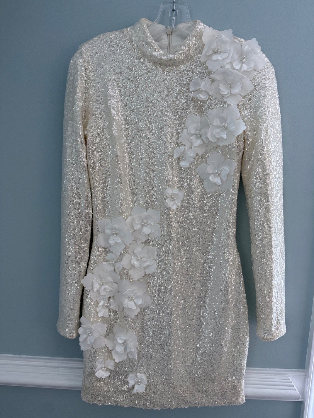 Helsi white silver dress from Anthropolgie size medium
