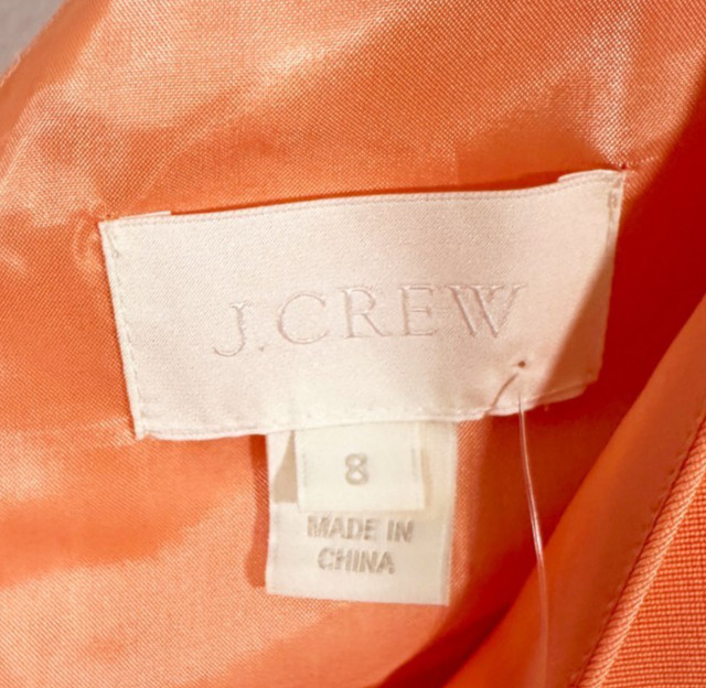 NWT JCREW Faille Sleeveless KAMI Bridesmaid Dress Size 8 Tangerine Fit & Flare