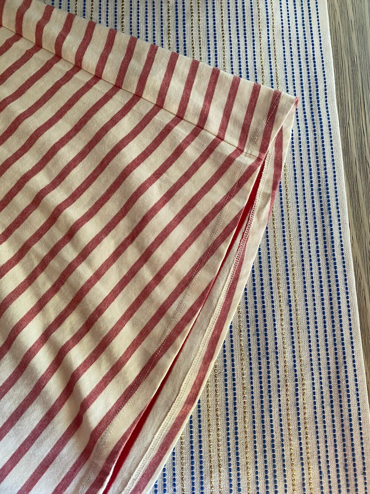 Madewell Mini Dress Muted Red/Cream Striped Retreat T-Shirt Sz XS NWT
