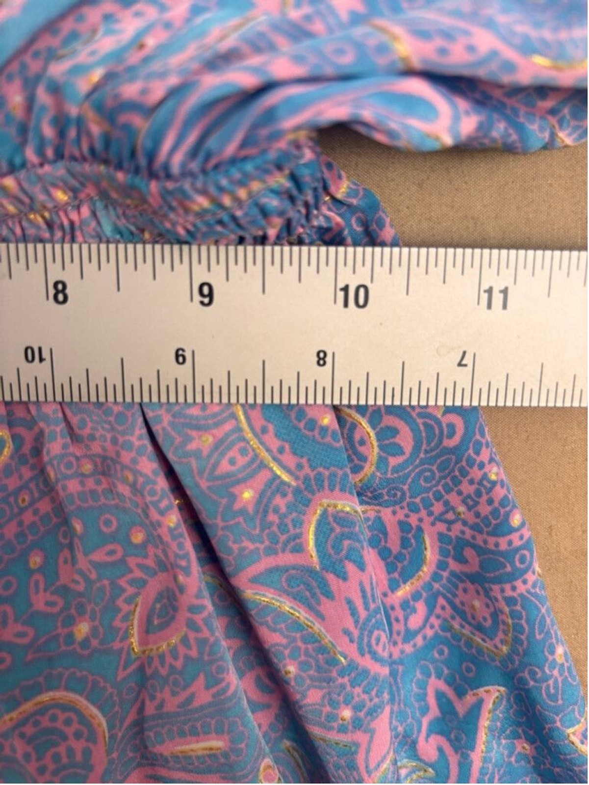 Art Silk Polyester Blend Mini Dress Women’s Size M Blue Pink