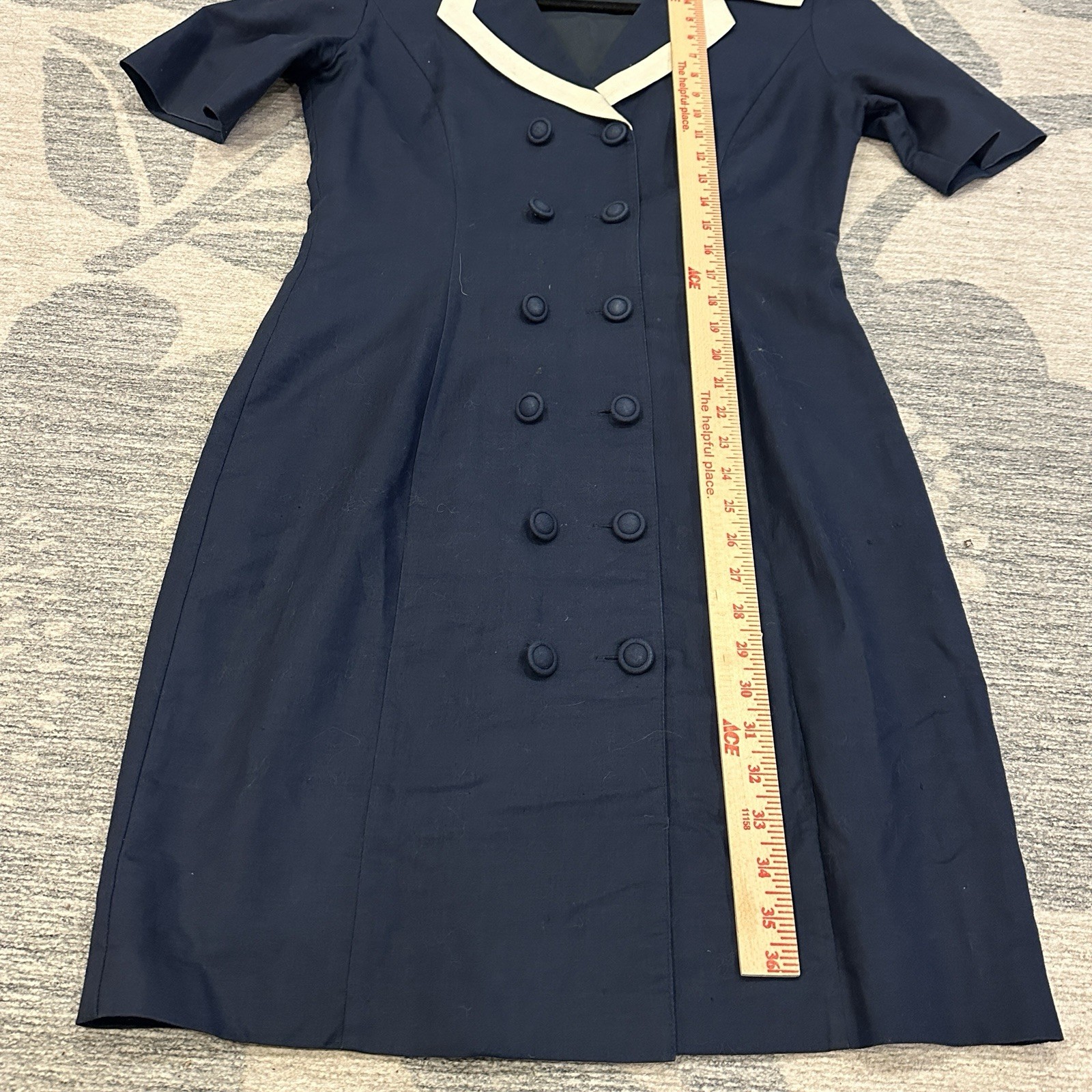 Vintage 90s Laura Ashley Nautical Blue Blazer Sheath Dress Sailor US Size 8