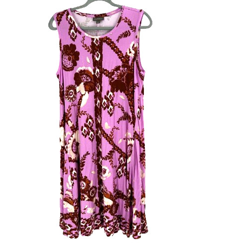 Style & Co Floral Flip-Flop Dress Women’s Large Pink Casual Coastal Beach NEW