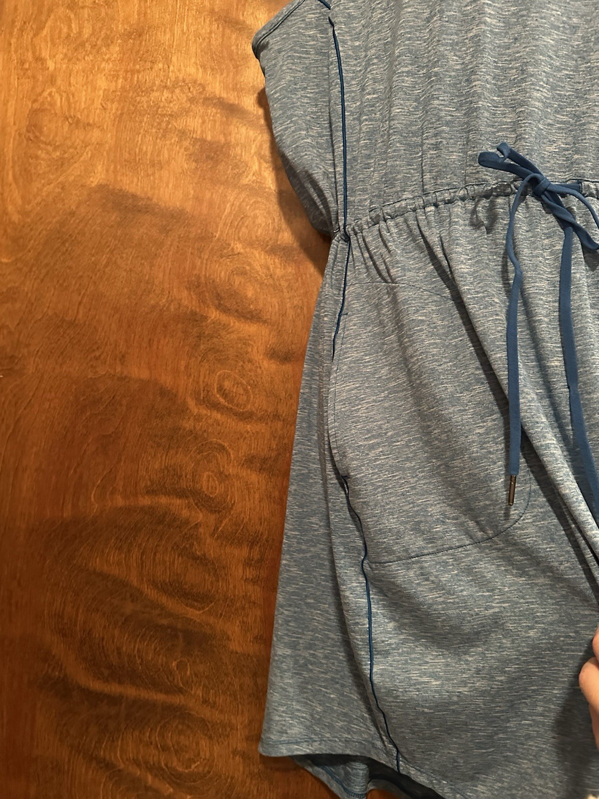 COLUMBIA Sleeveless Drawstring Waist Tank Dress Womens Plus 2X Blue Marled Knit