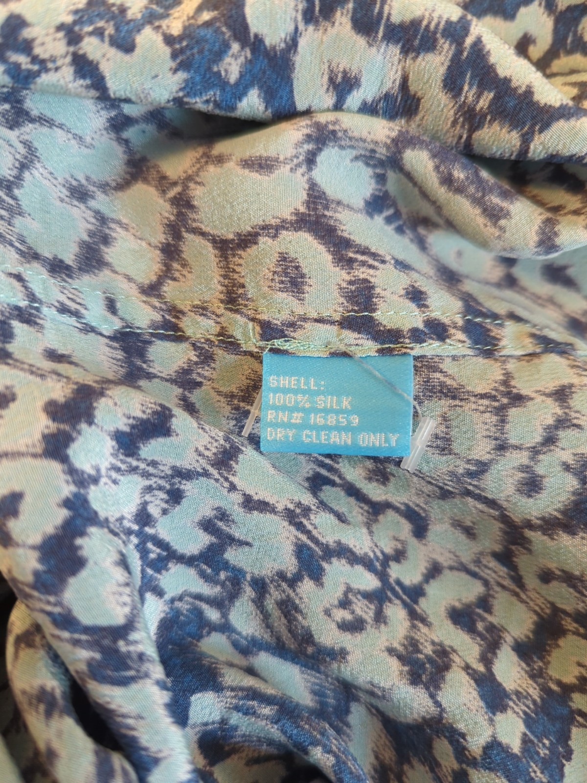 J. McLaughlin Silk Sheath Shift Dress XS Pastel Blue Animal Print Chic Polished