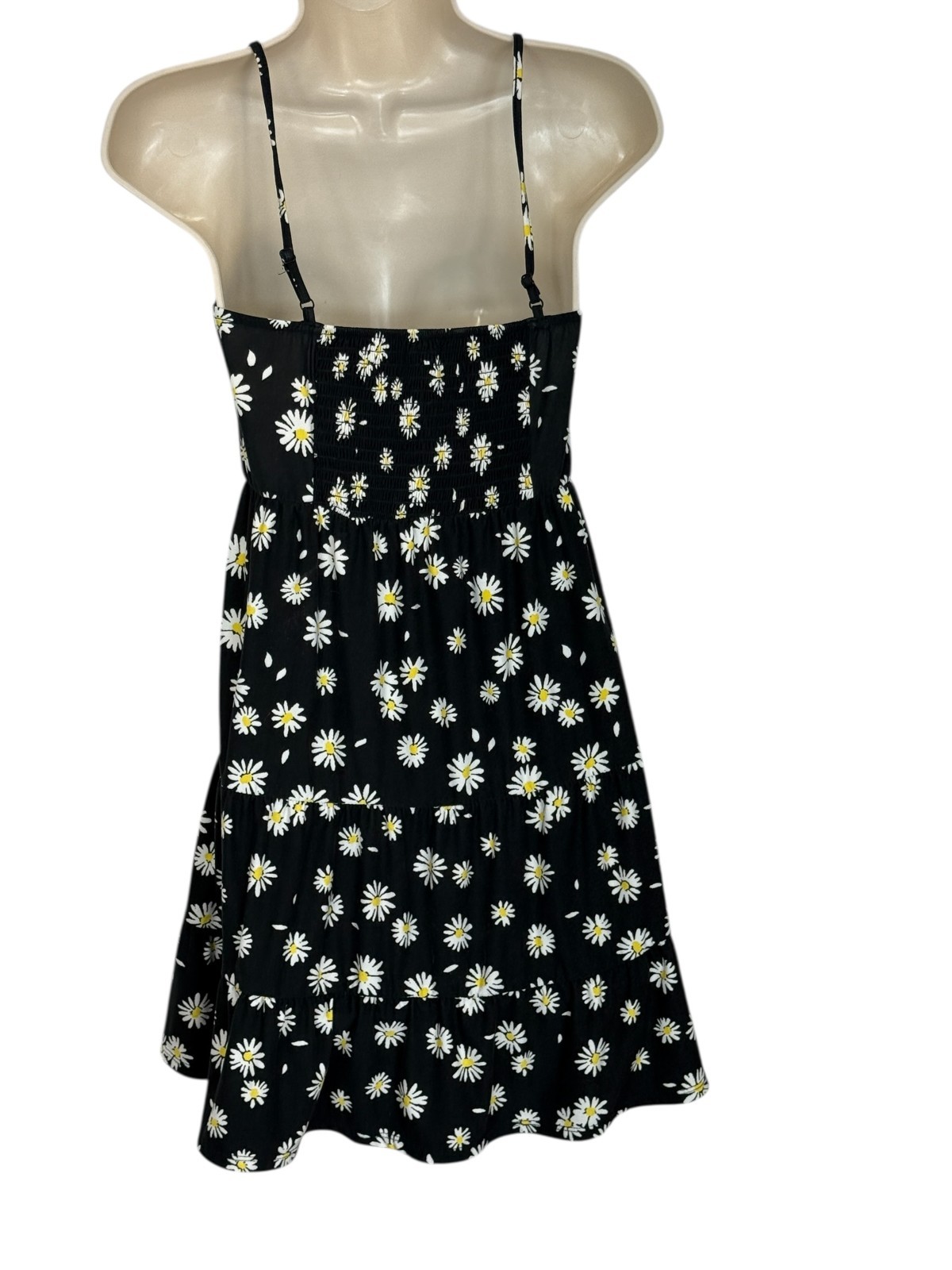 NOBO micro mini dress sz 3/5 dark daisy print stretch Y2K 90’s babydoll fairy.