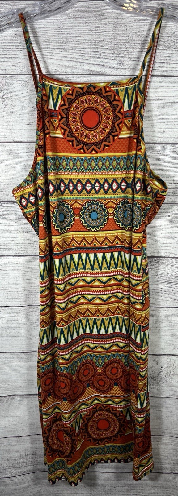 Absolutely Love It XL Boho Geometric Slip Dress Women’s Festival Midi