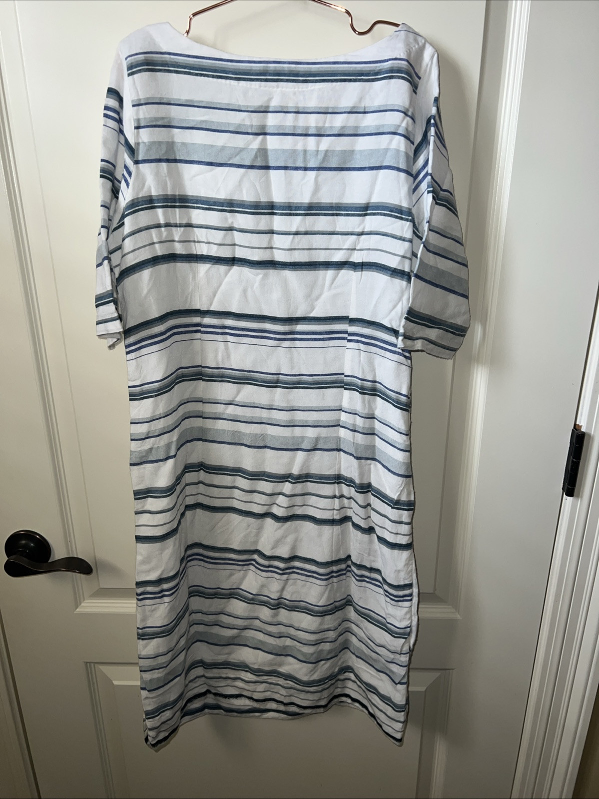 Bombay Paisley Stripe Embroidered Sheath Dress Sz XS Boho Cottagecore Lagen
