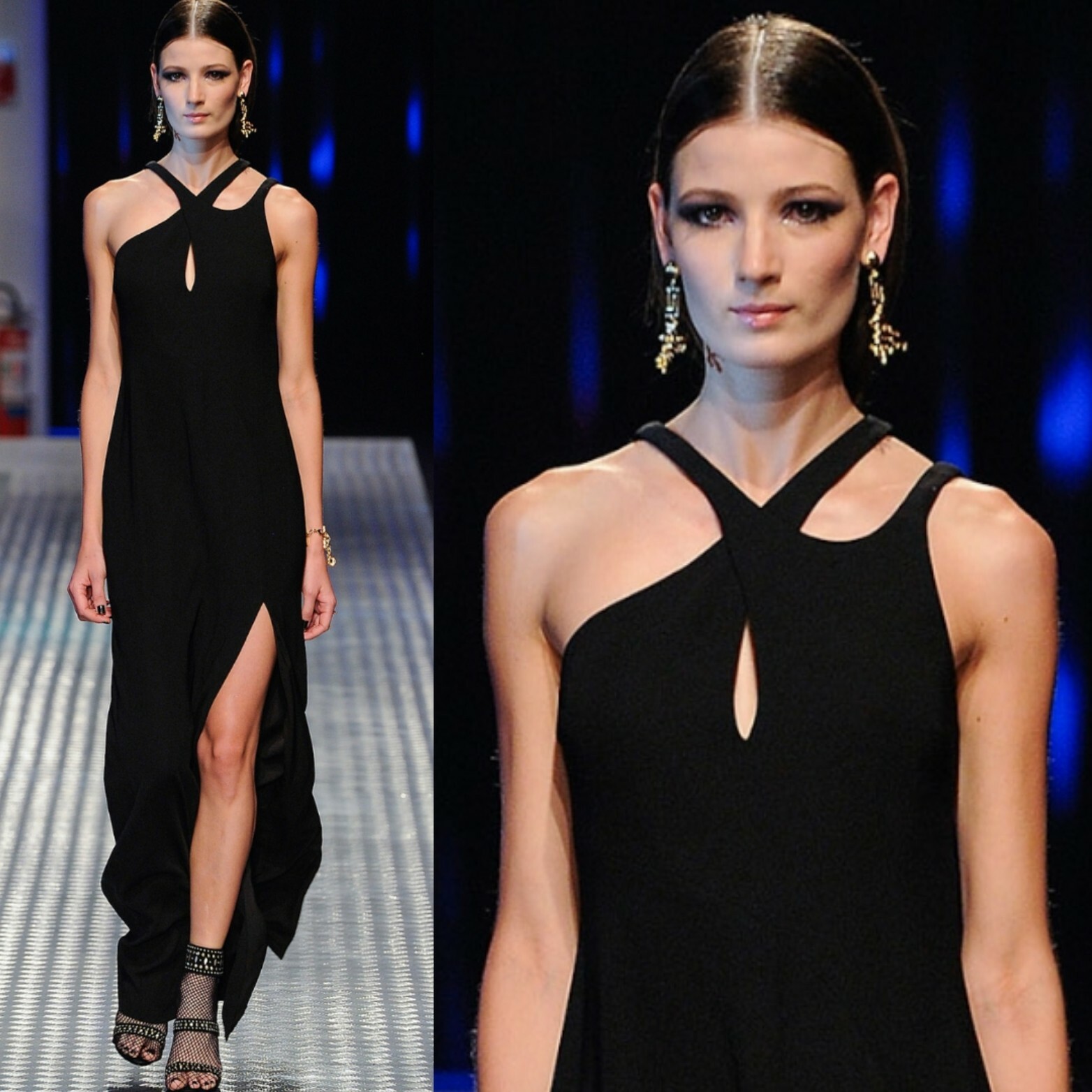 VERSACE rare collab LONG BLACK dress