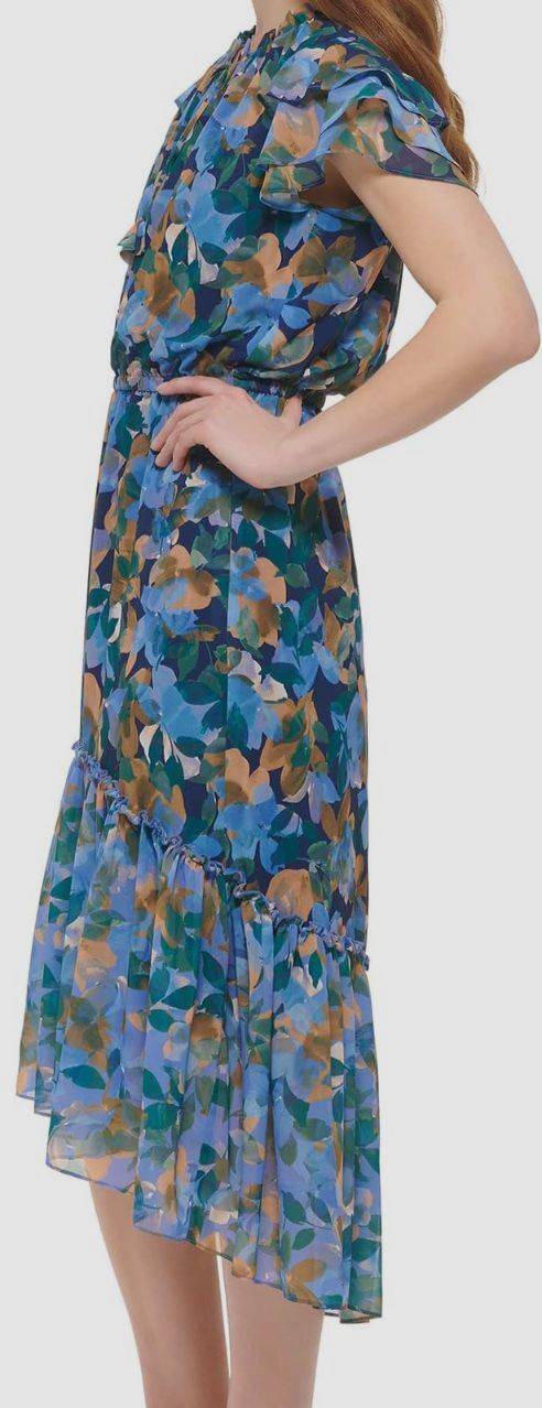 Vince Camuto Women’s Blue Printed A-Line Dress Size 16