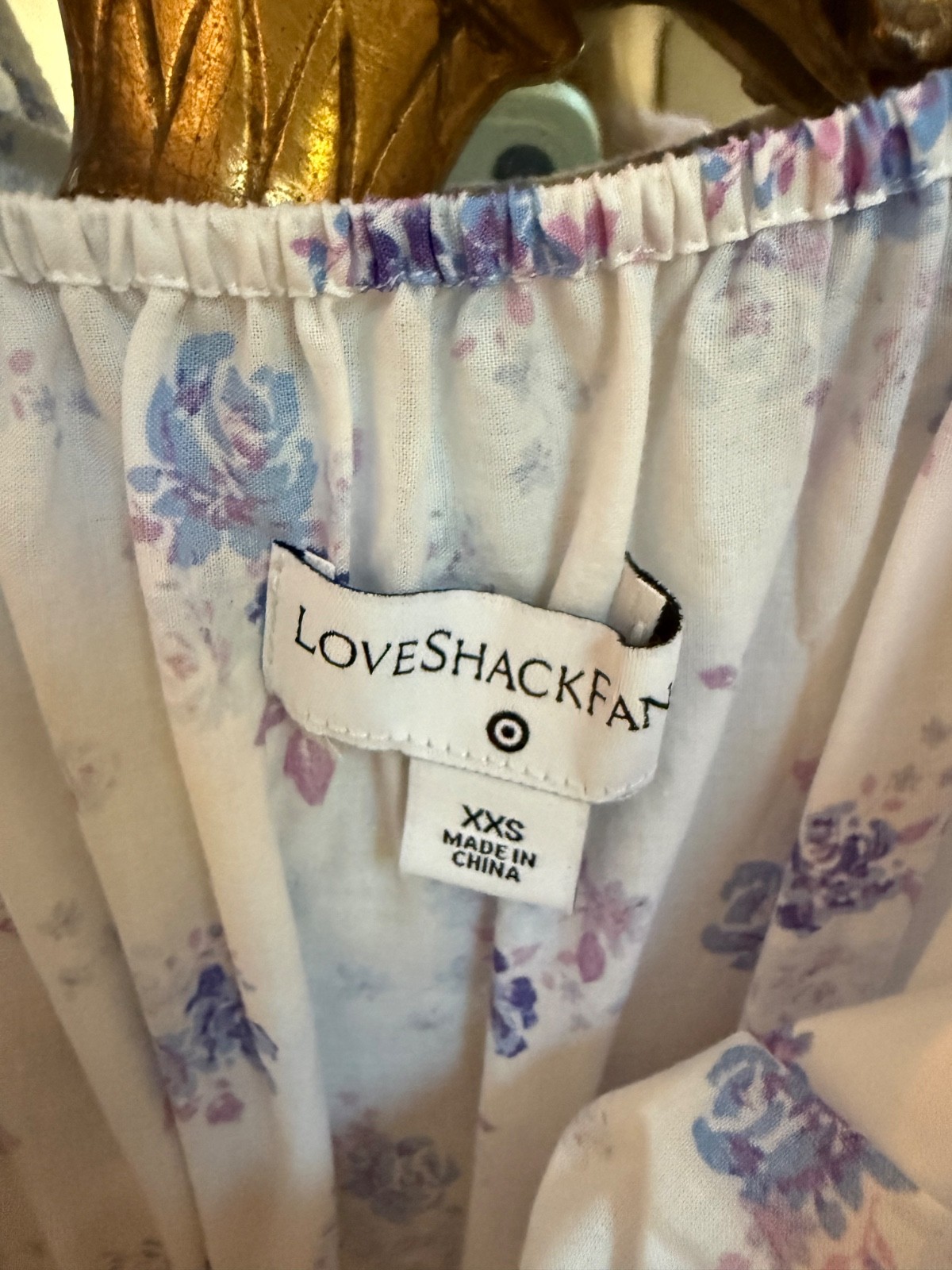 LoveShackFancy x Target Gemma Blue White Floral Maxi Dress XXS P NWOT Cotton