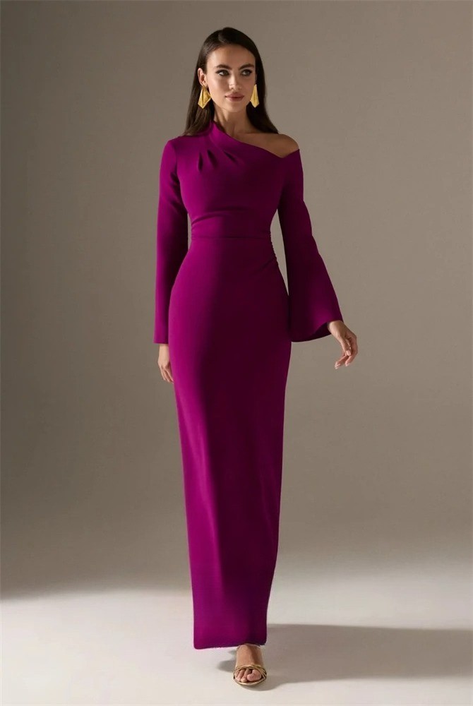 Off Shoulder Dubai Long Sleeved Mermaid Evening Gown Special Occasion Ball Dress