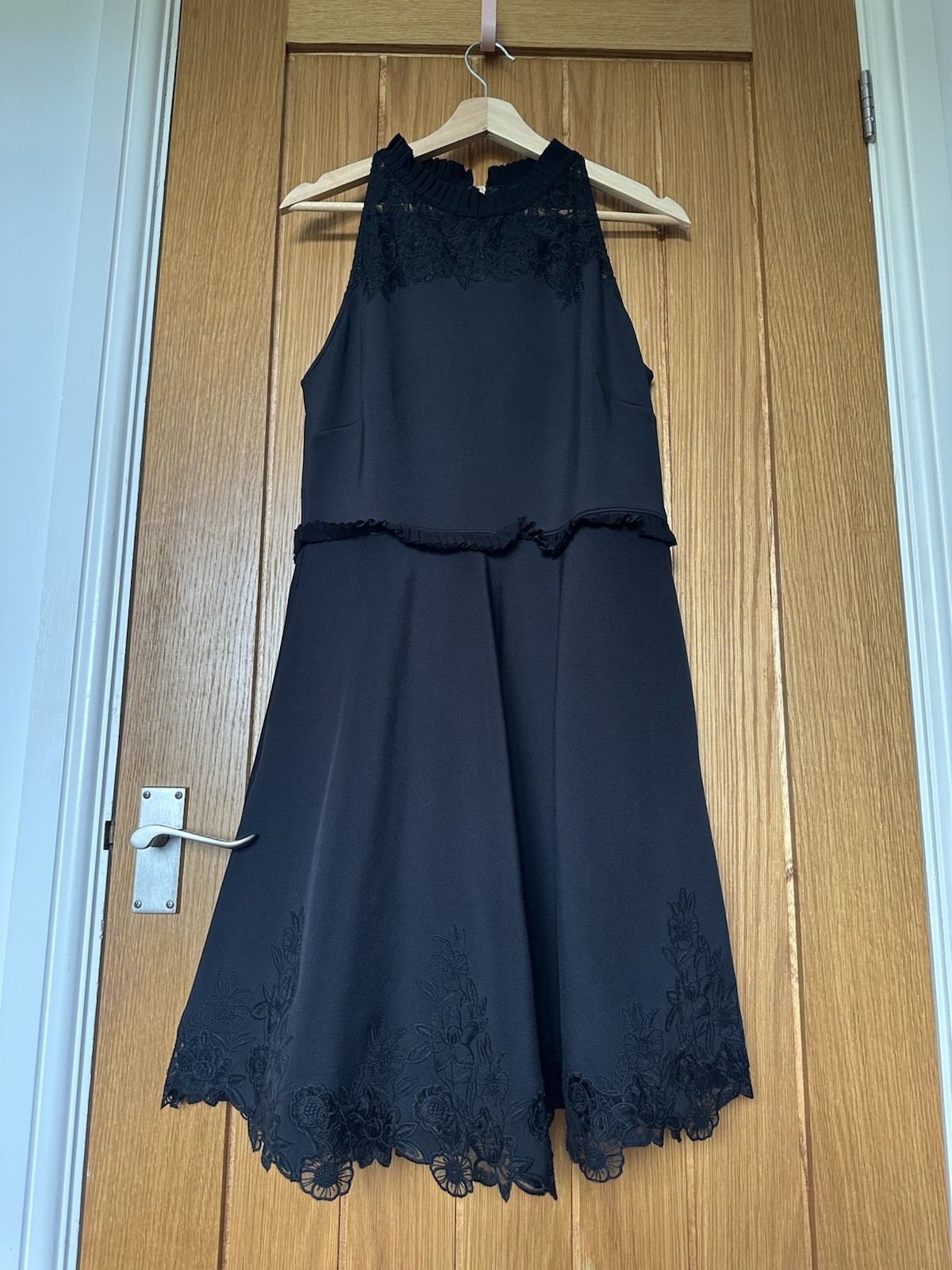 TED BAKER floral cutwork embroider fit&flare full skirt skater dress 4 Uk 14