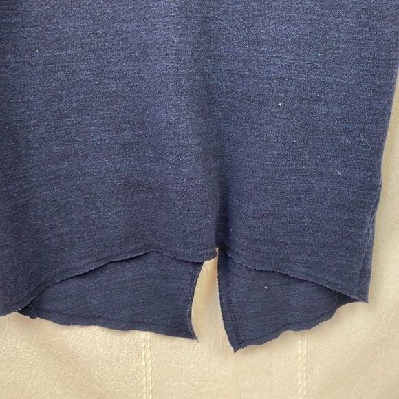 Moth Anthropologie Soft Knit Navy Blue Long Sleeve Midi Wrap Sweater Dress Sz S