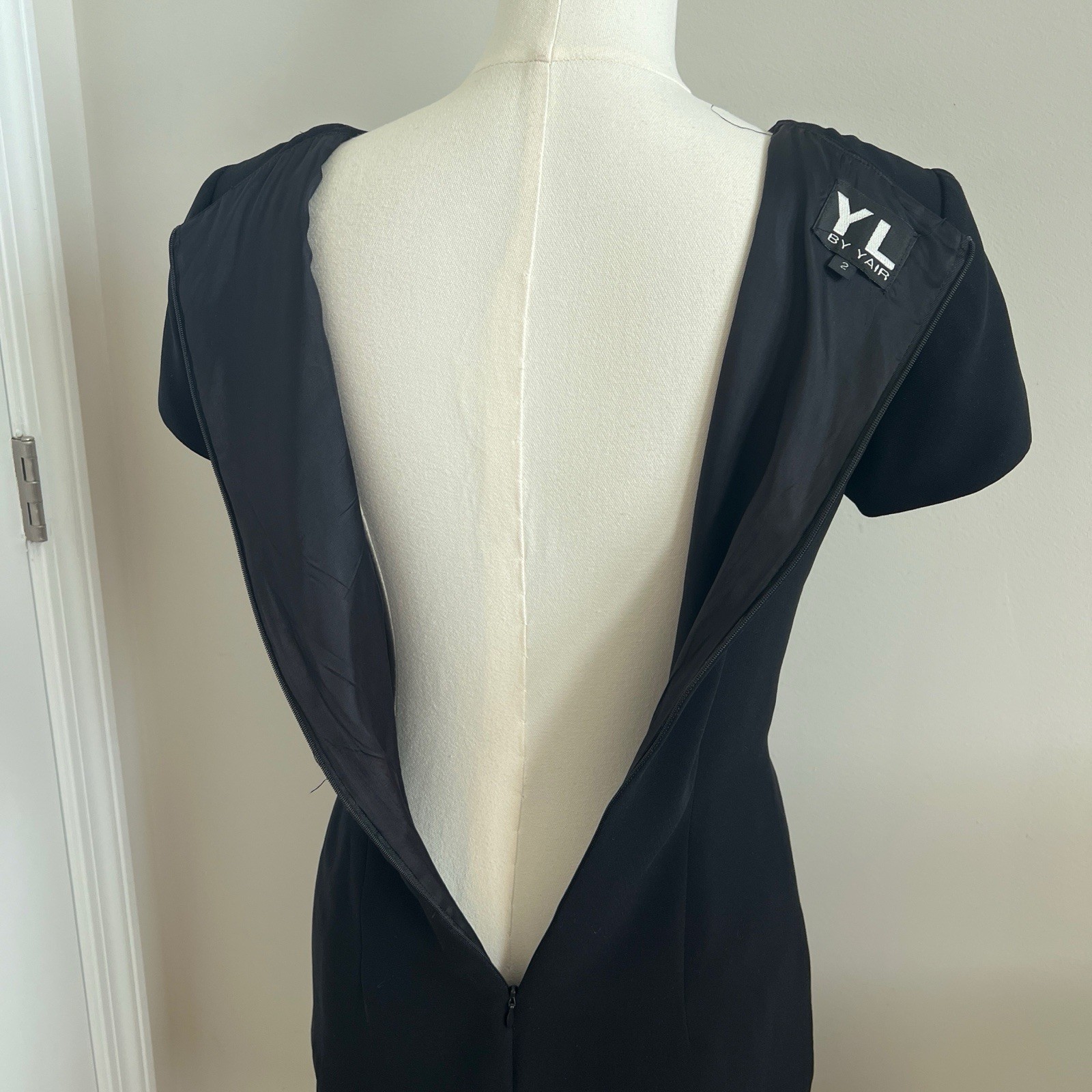Black y2k pleated dress, size 2 from YL by Yair