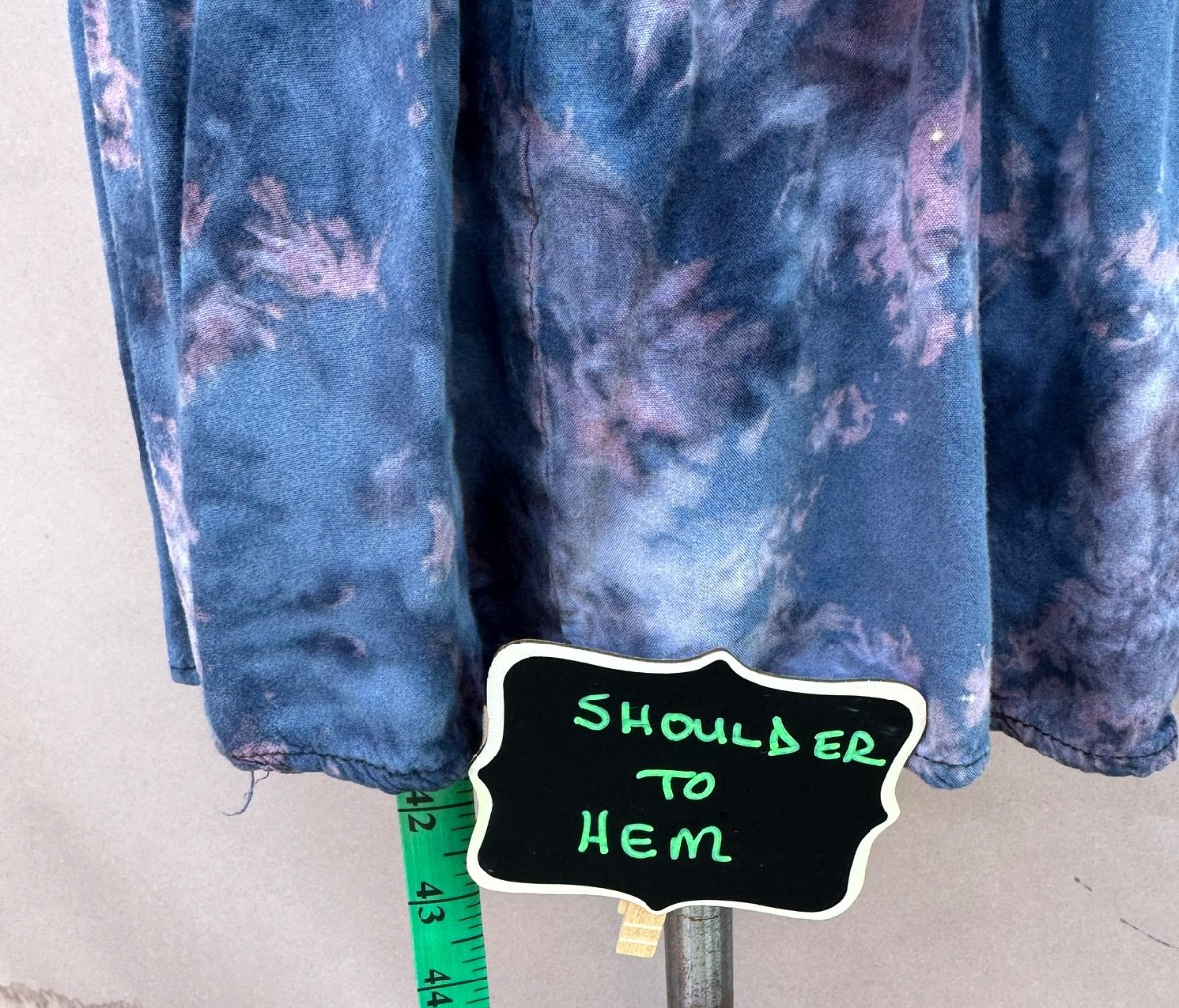 Blue Tie Dye Strapless Smocked Midi Dress M L Tiered Boho Ruffle Summer Beach