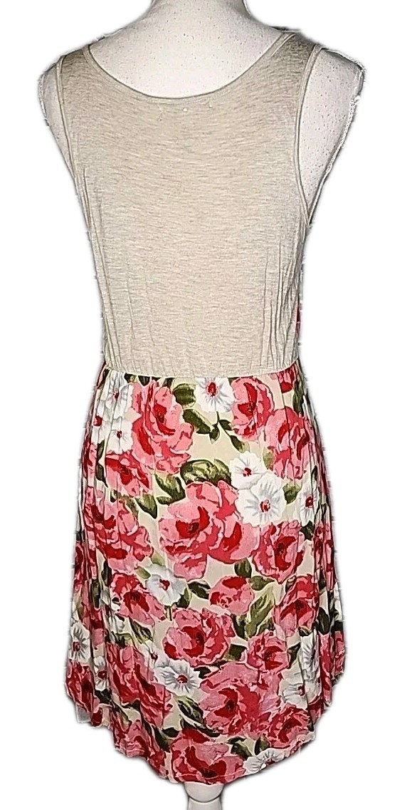 •Ambiance Apparel Junior’s Sleeveless Floral A-Line Short Dress Large Multicolor