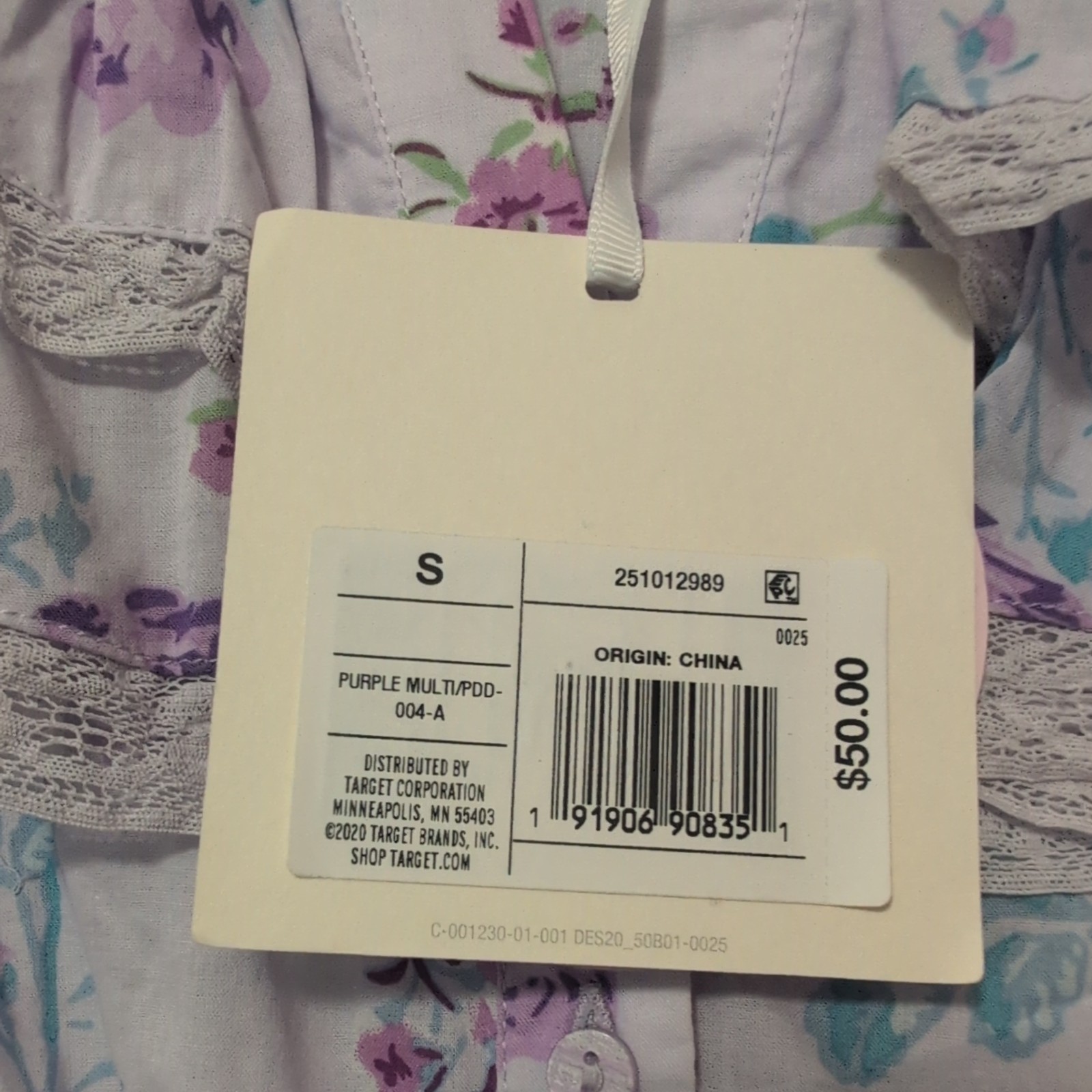 NEW LoveShackFancy x Target Lou Double Ruffle Dress Women Small Lavender Floral
