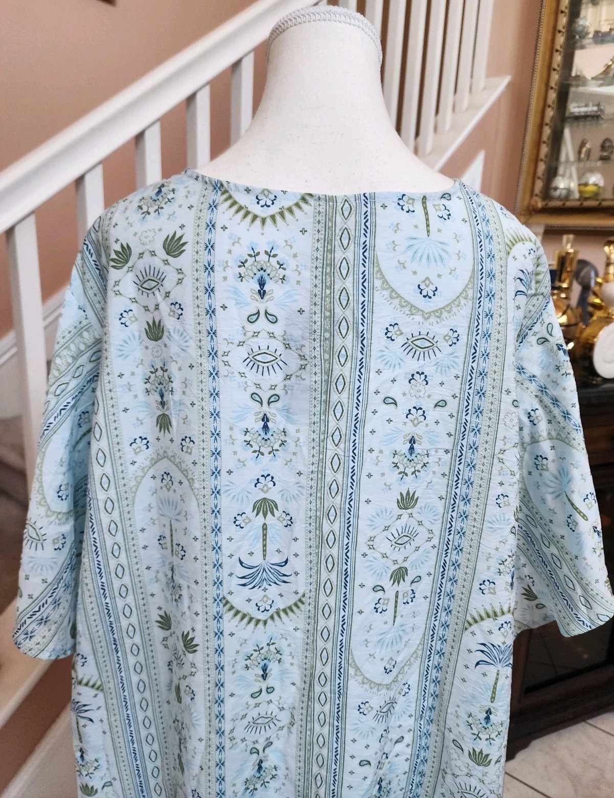 NWT BELLE ISLE BY TORRID Blue Palms Short Sleeve Popover Mini Dress Sz 2 2X 18