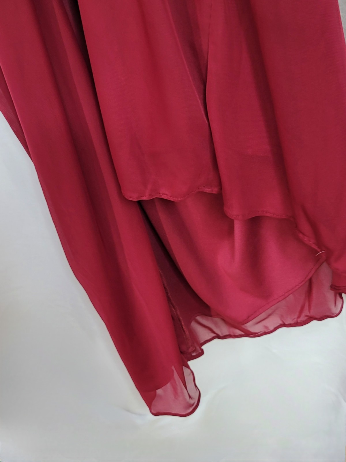 AZAZIE Deandra Burgundy Mermaid Pleated Mesh Maxi Dress Women’s Size A16 Formal