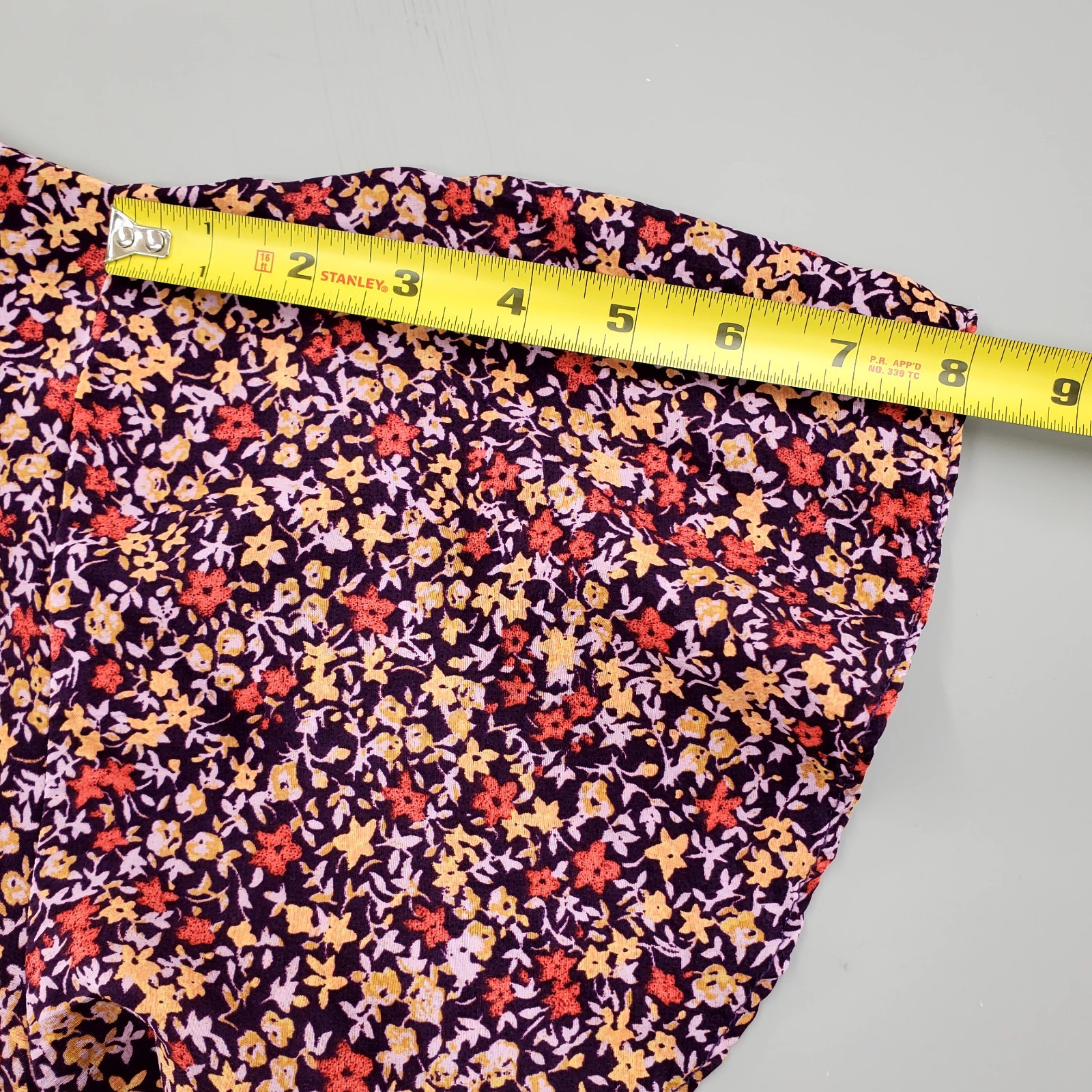 Sundance Womens Size L Boho Dress Mulberry Crepe Floral V Neck Flutter Sleeve