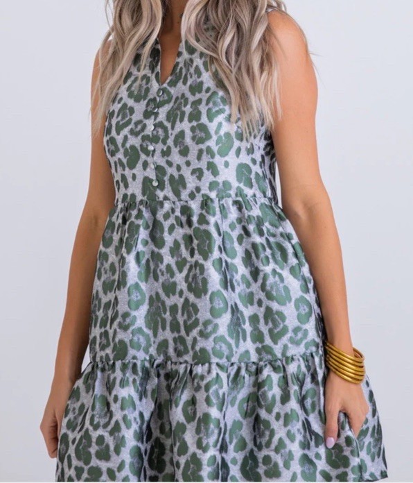 Karlie Leopard Tier Tapestry Dress Size M