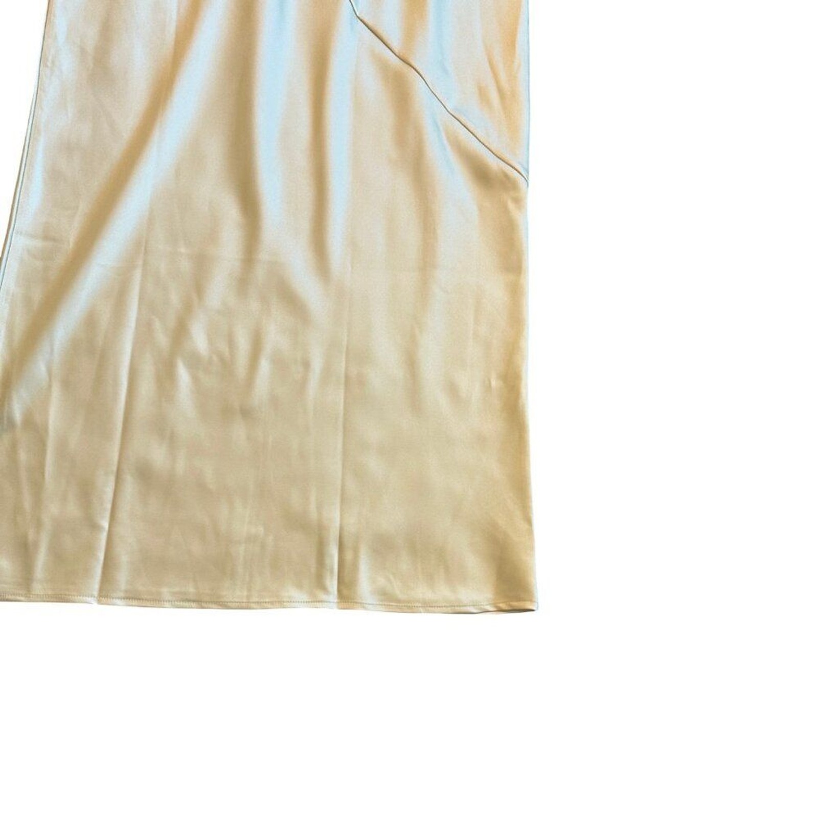Billy J Frida Maxi Dress Yellow Satin Creamy Buttery Gown Size 14 Women’s NWT