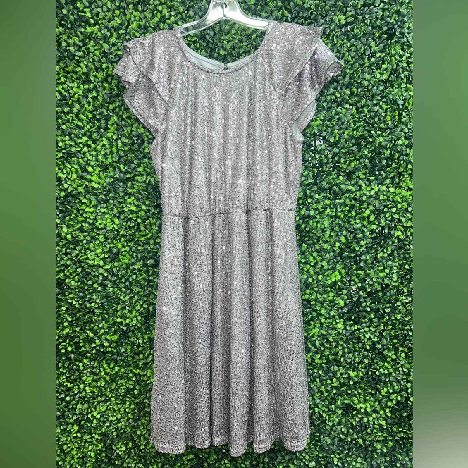 Betsey’s Boutique Shop Silver Sequin Sparkle Dress