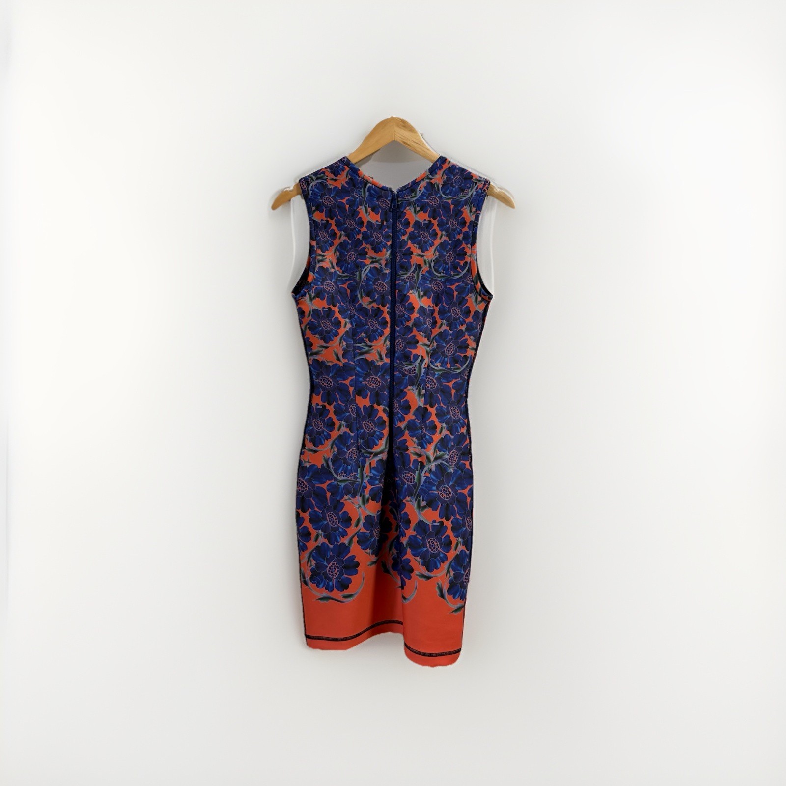Cynthia Rowley Purple Bonded Floral Print Shift Dress Sz 10 Neoprene Scuba